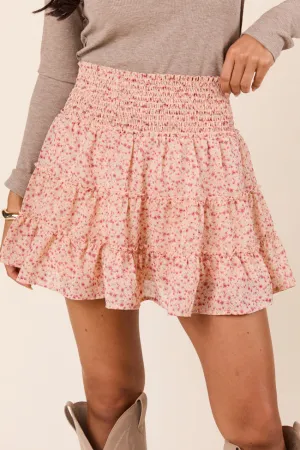 Sporty Edge Calm Mood Through the Garden Orange Red Floral Skort