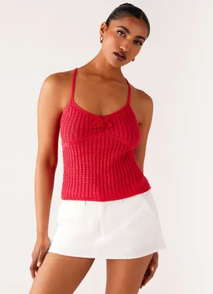 Clean Cut Tiare Crochet Top - Fuchsia