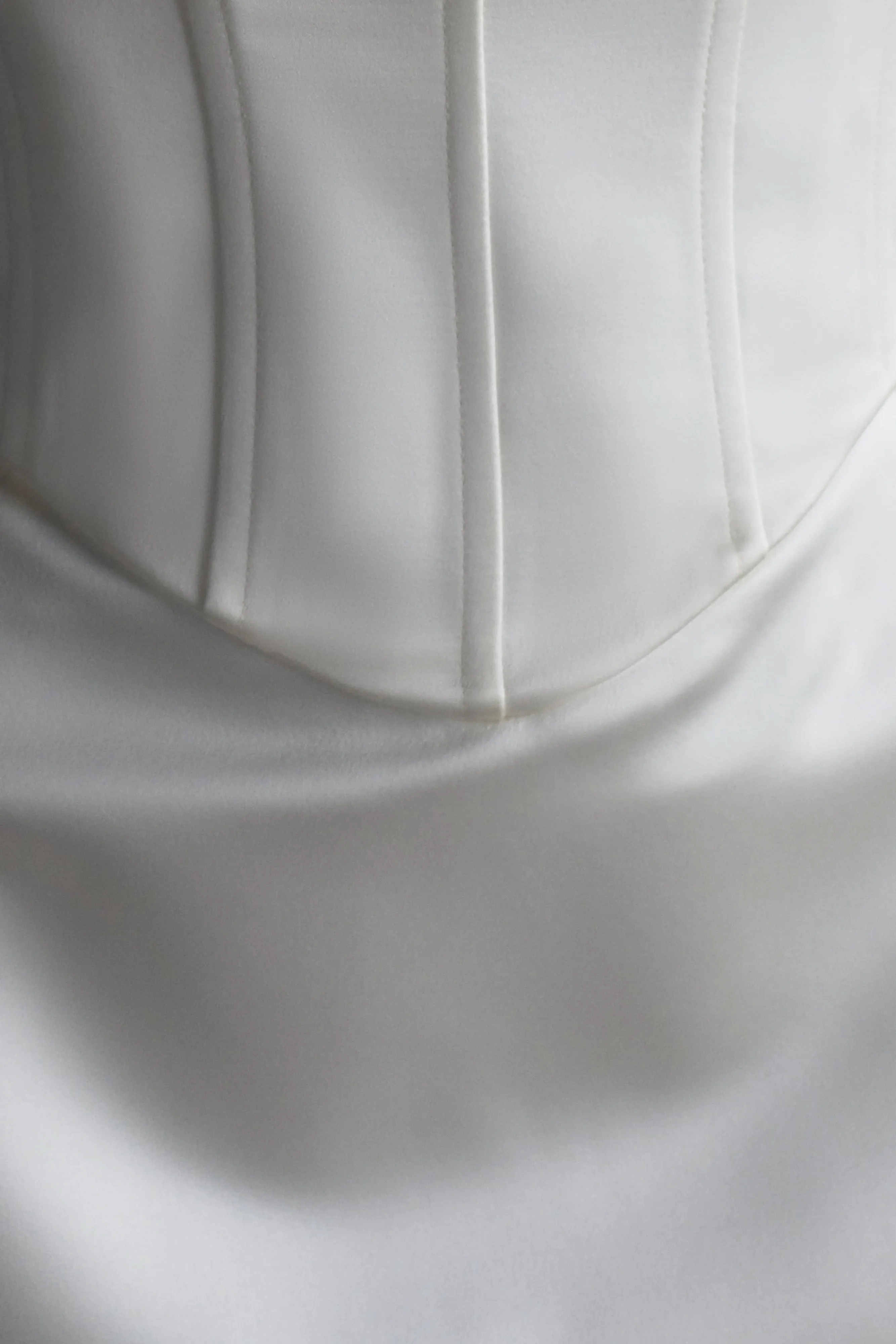 Button-front All Moments Isabel Satin Corset Mini Dress - White