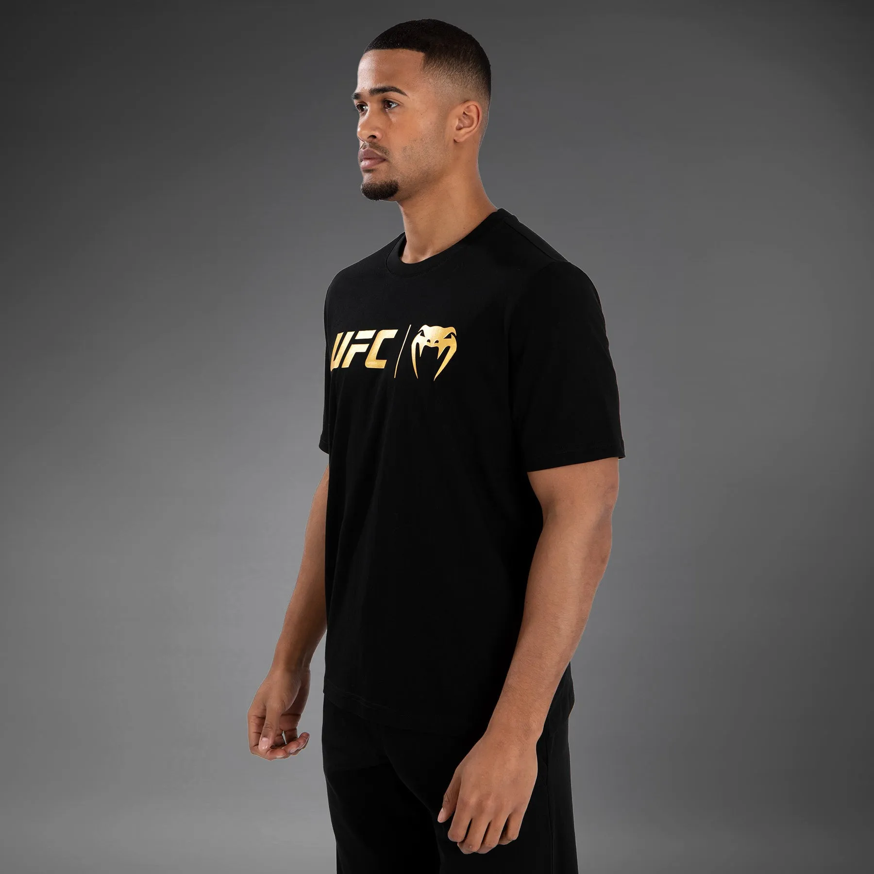 UFC Venum Classic  T-Shirt - Black/Gold Comfy Choice Comfy Stretch Fit