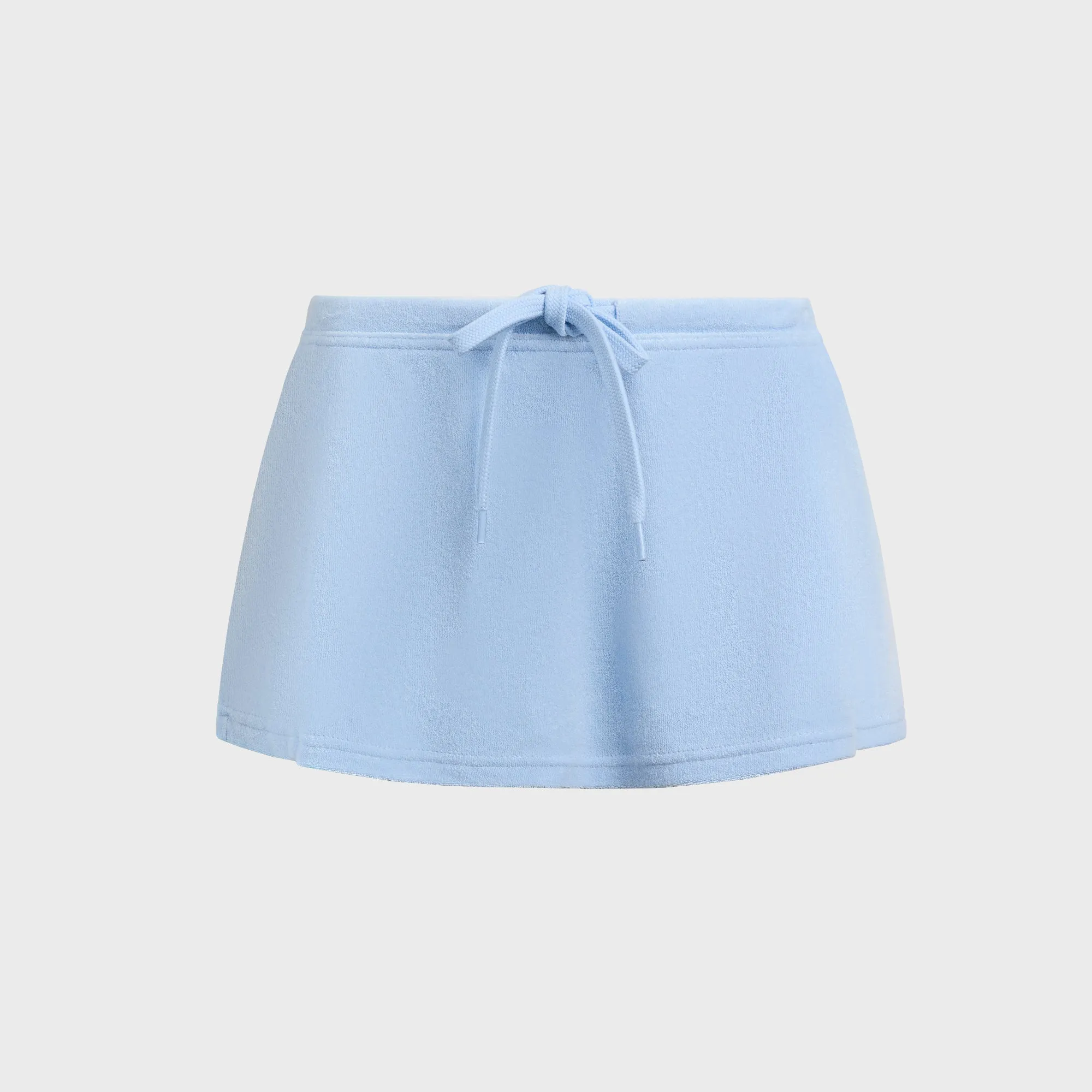 button detail Layer Combo GUIZIO Dani Terry Mini Skort - Powder Blue