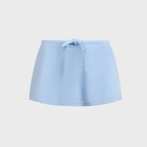 button detail Layer Combo GUIZIO Dani Terry Mini Skort - Powder Blue