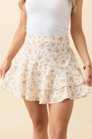 Tonya Orange Floral Skort SALE Animal Print Clean Style