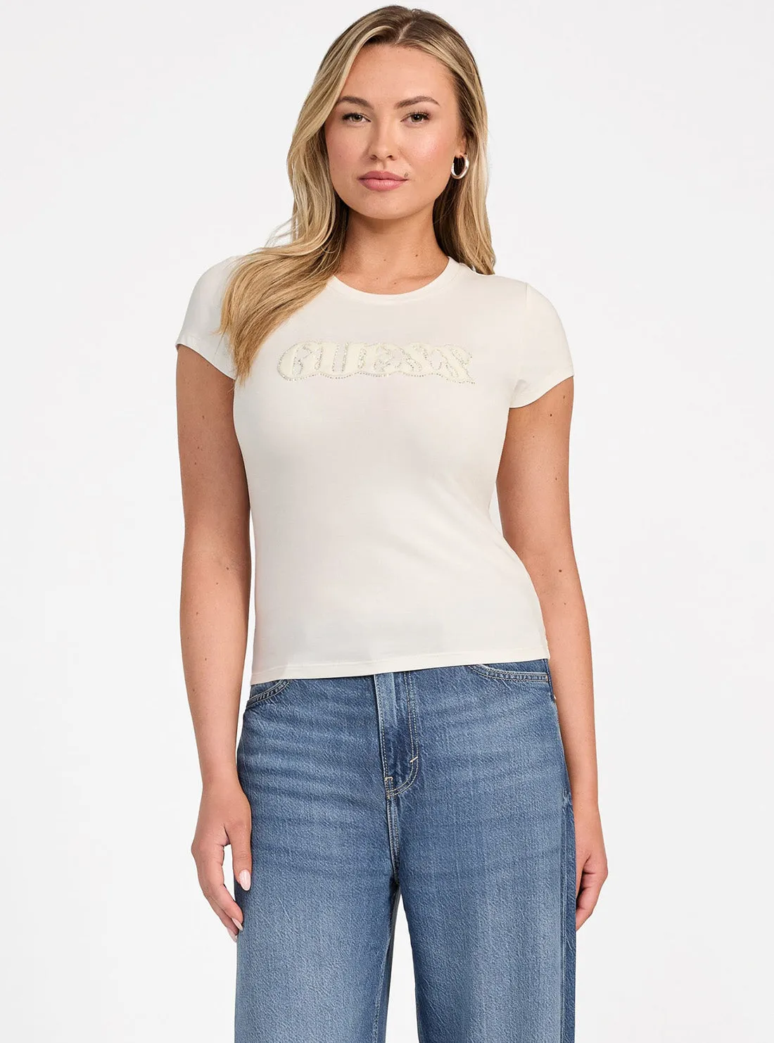 Eco White Pony Hair Logo T-Shirt Stylish and Fun