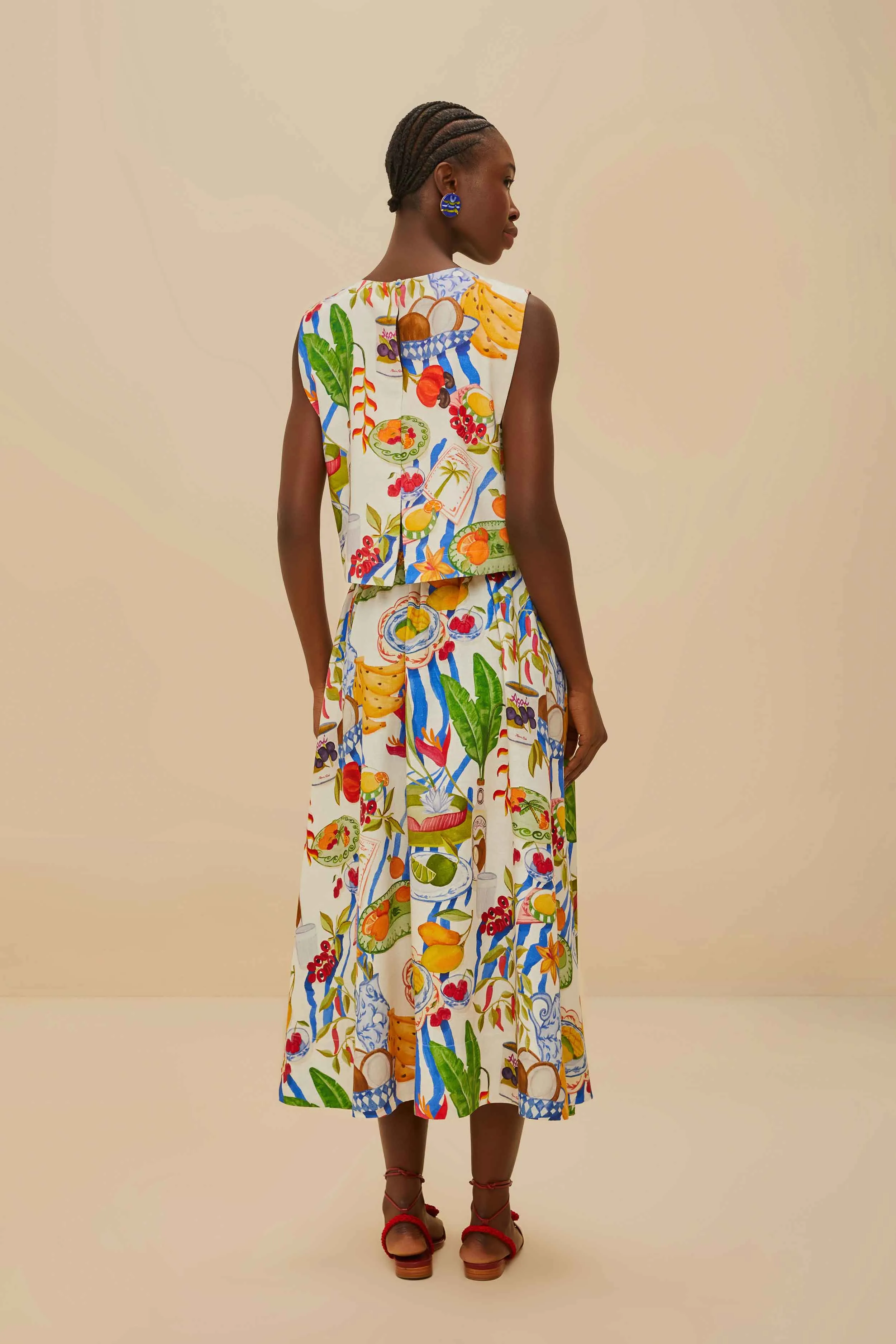 Off-White Fresh Table LENZING? ECOVERO? Euroflax? Midi Skirt Gentle Wear Blogger Favorite