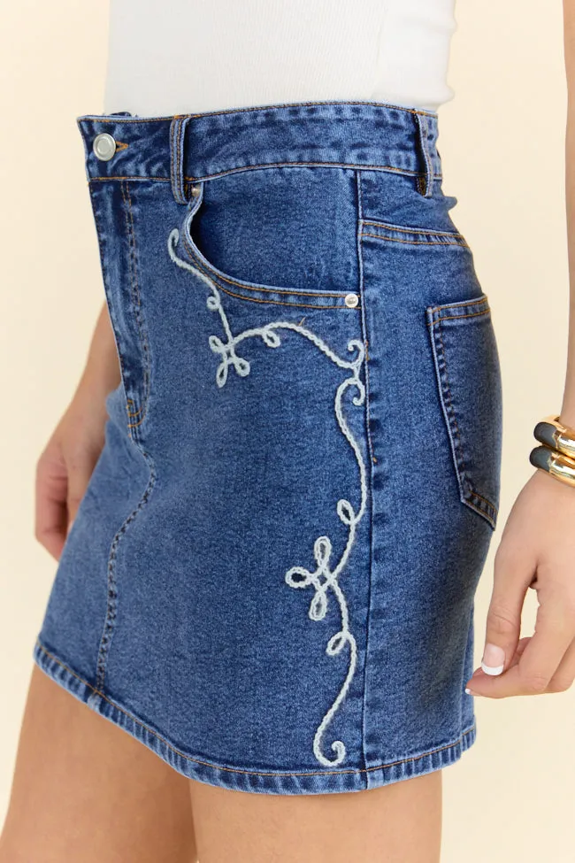 Treble Maker Embroidered Denim Skirt SALE Summer Outfit