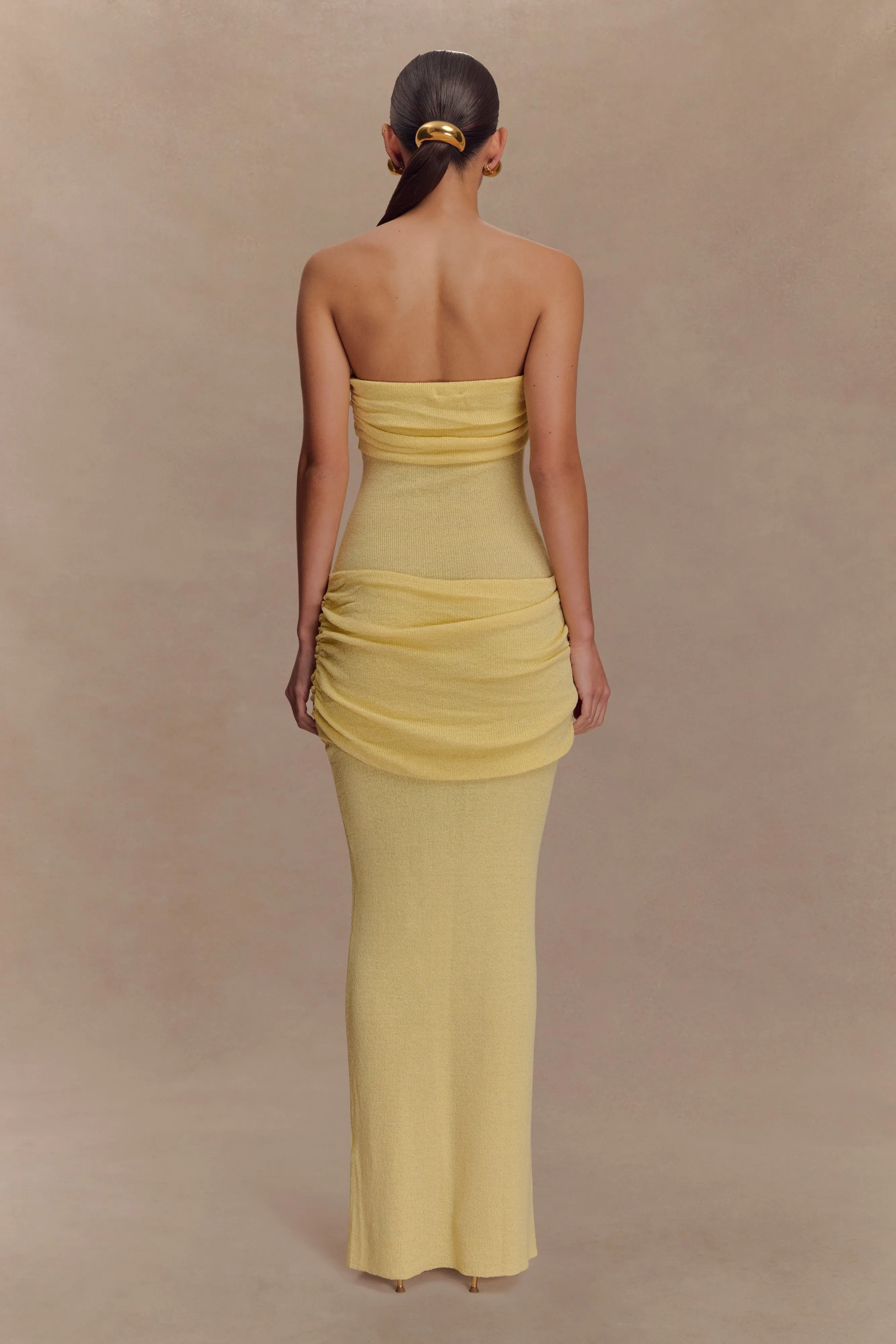 Elora Strapless Knit Maxi Dress - Lemon Smart Blend