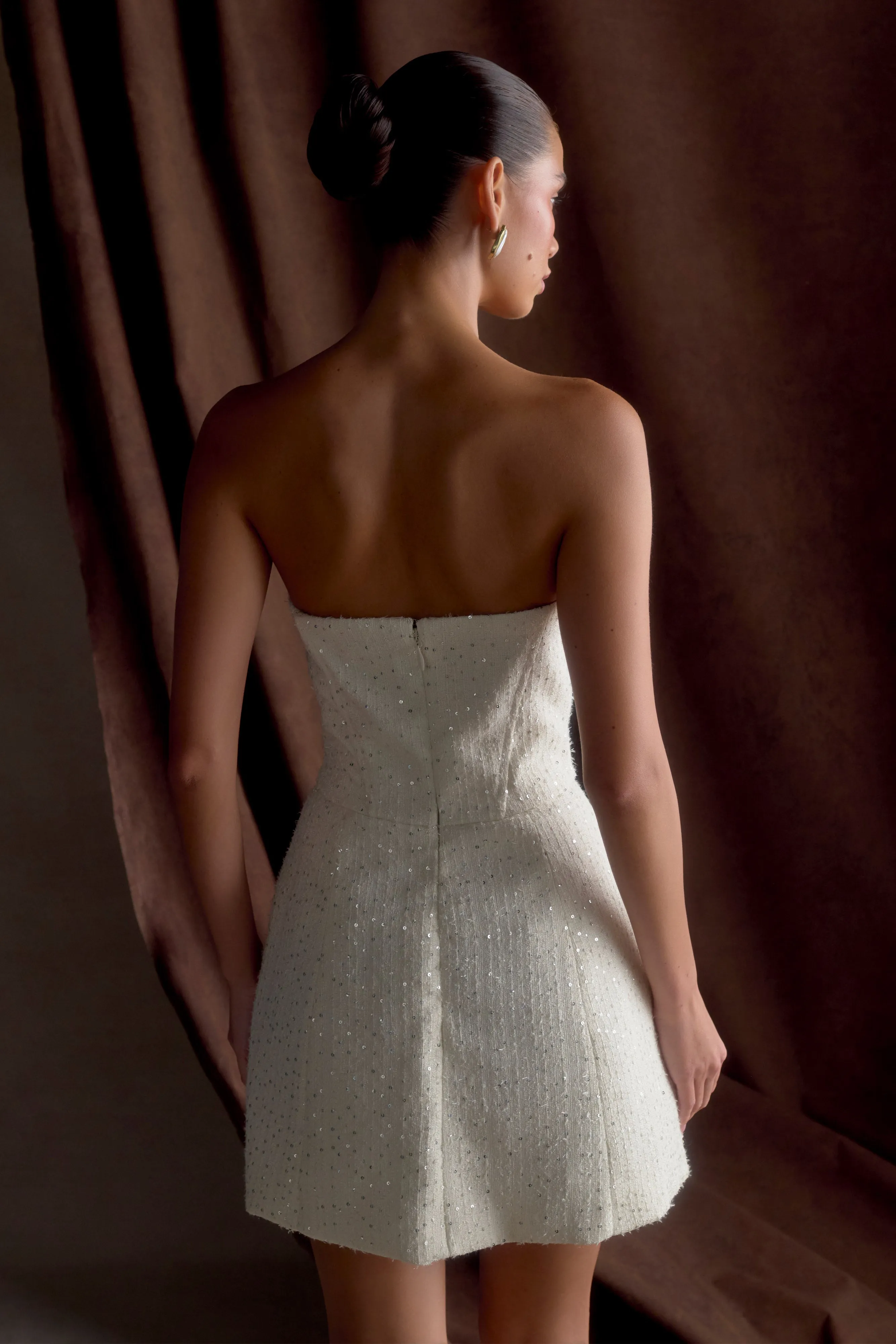 Lorrie Tweed Corset Mini Dress - White Fashion Forward