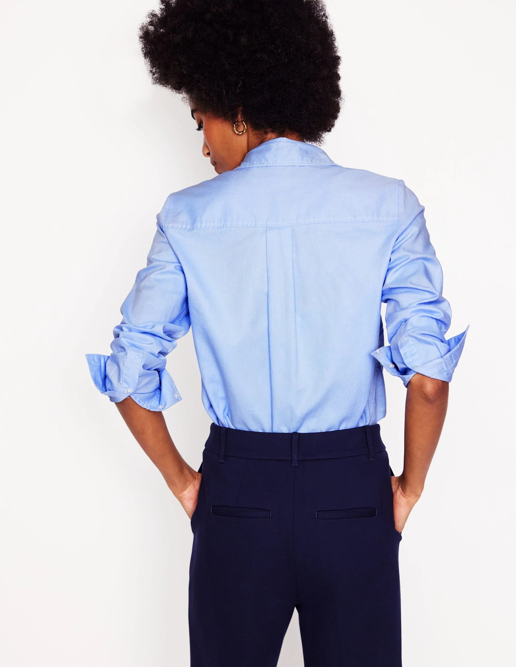 Sienna Cotton Shirt-Blue Oxford Streetwear Style