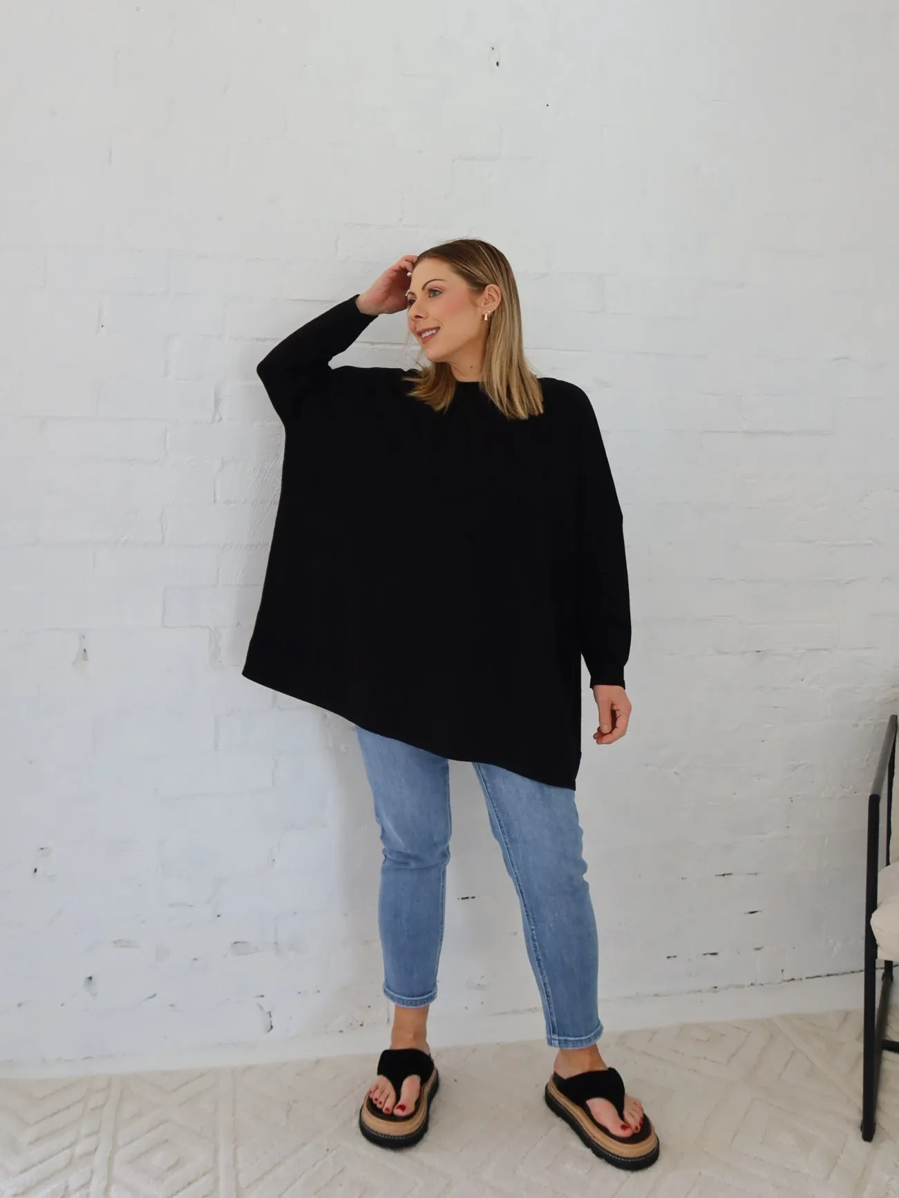 Avery Knit - Black Elastic hem Durable Stitchwork