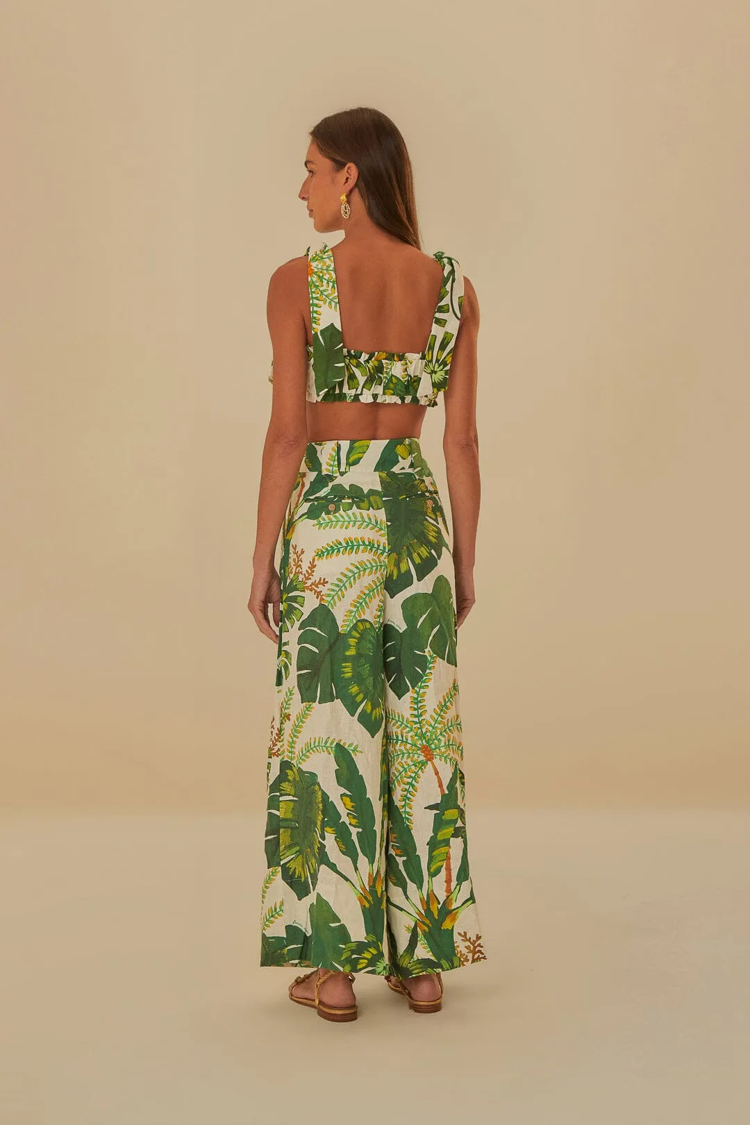 Classy Fit Tropical Forest Off-White Pants