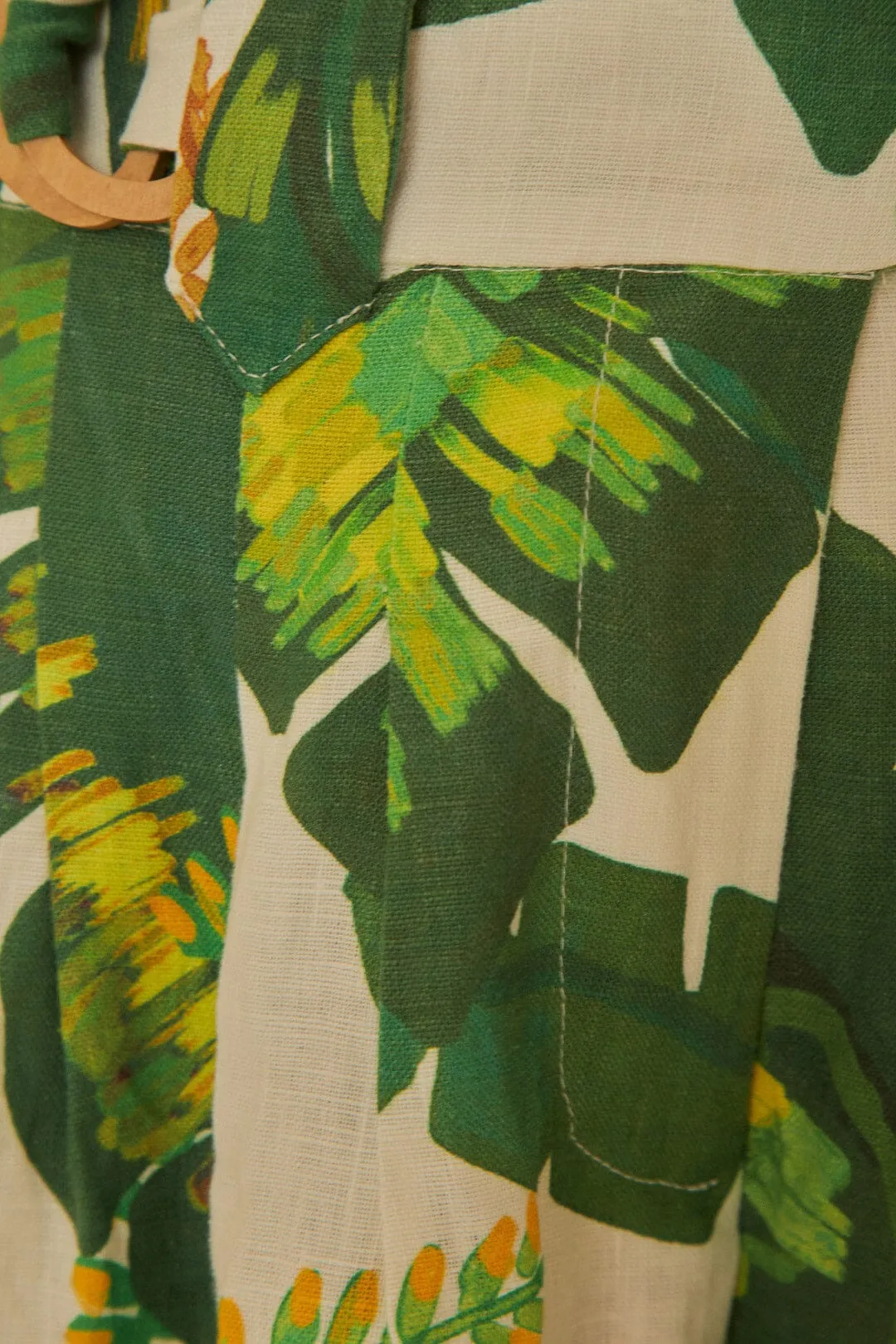 Comfortable Layers Tropical Forest Off-White Pants