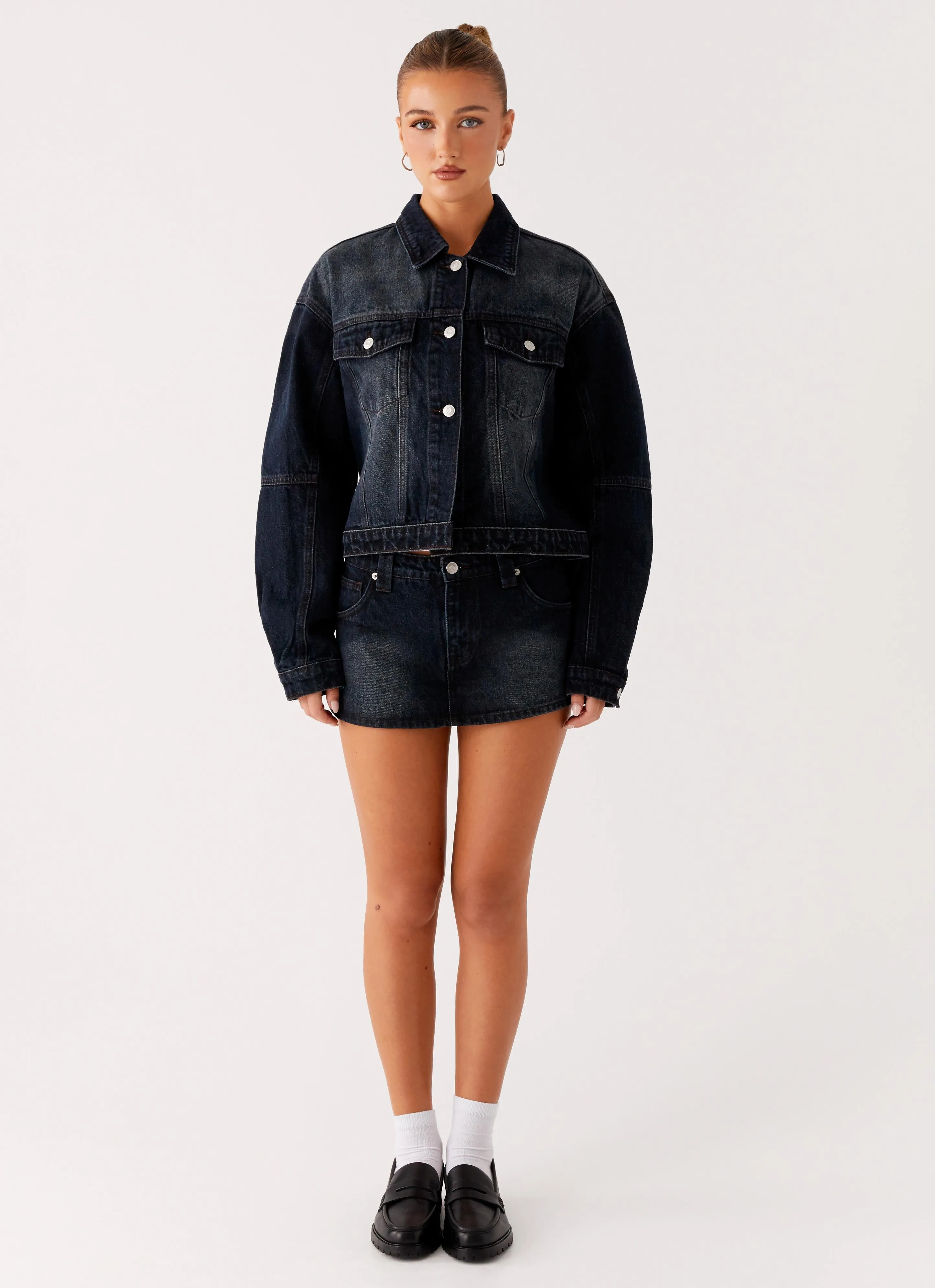 ModularLayering wrinkle free Tropics Denim Jacket - Washed Dark Blue