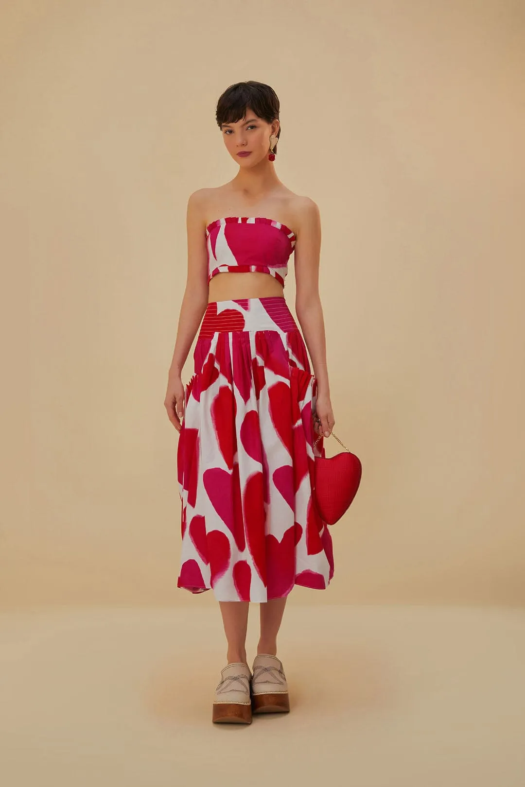Soft Motion Outfit Ideas Off-White Painted Hearts Midi Skirt