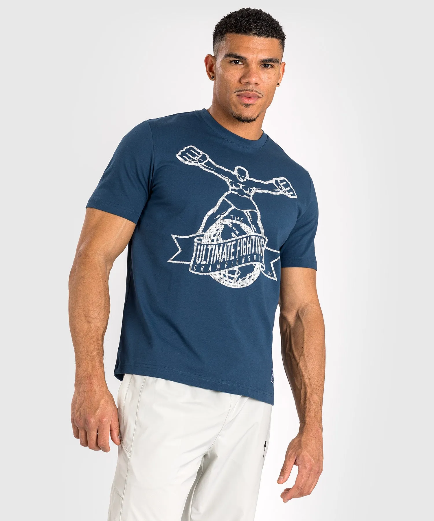 UFC by Venum Ulti-Man T-Shirt - Navy Blue/ White Casual Essentials short sleeved