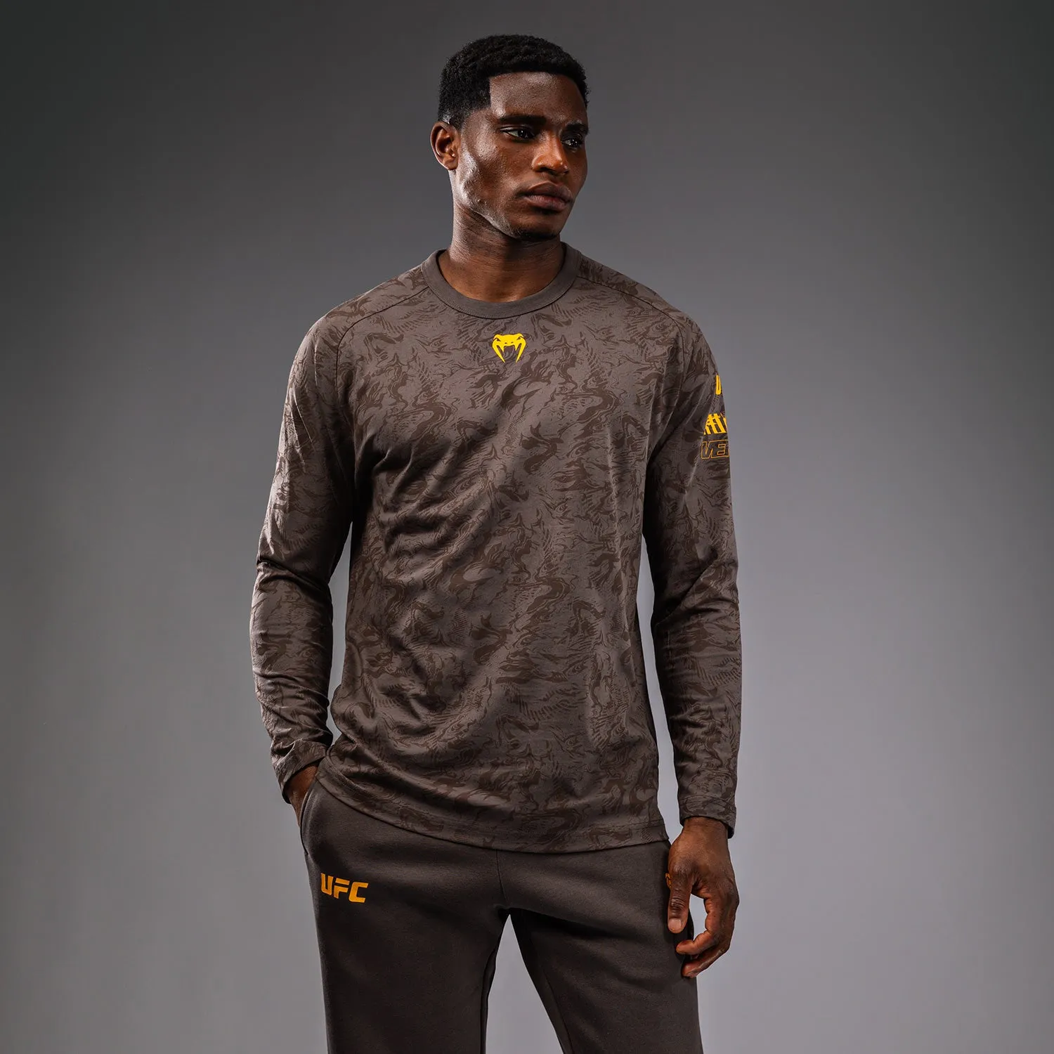 UFC Fusion by Venum Fight Week Men??s Long Sleeve T-Shirt - Earthen Brown Eco friendly materials