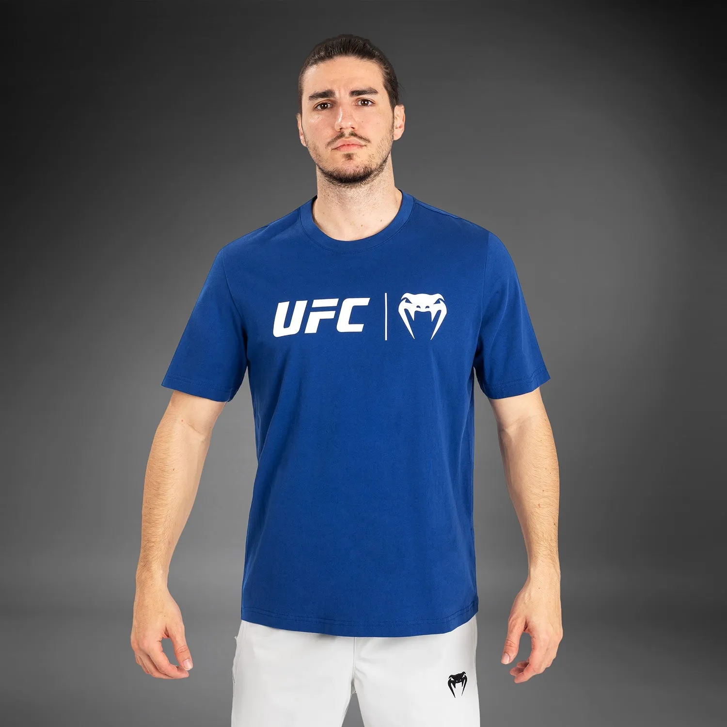 UFC Venum Classic  T-Shirt - Navy Blue/White Sleek Design Fit High Density Knit