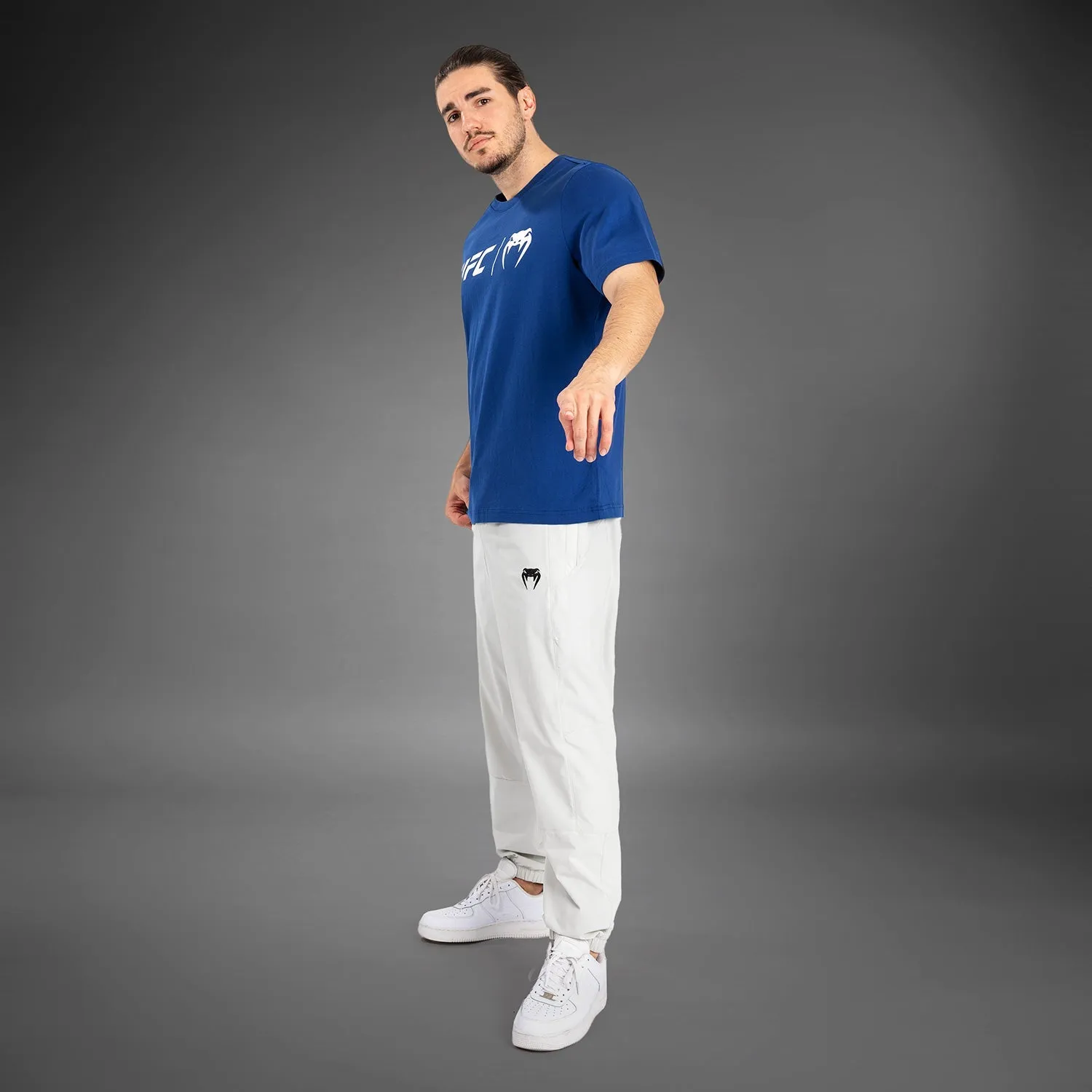 UFC Venum Classic  T-Shirt - Navy Blue/White Stretch performance Soft Knit