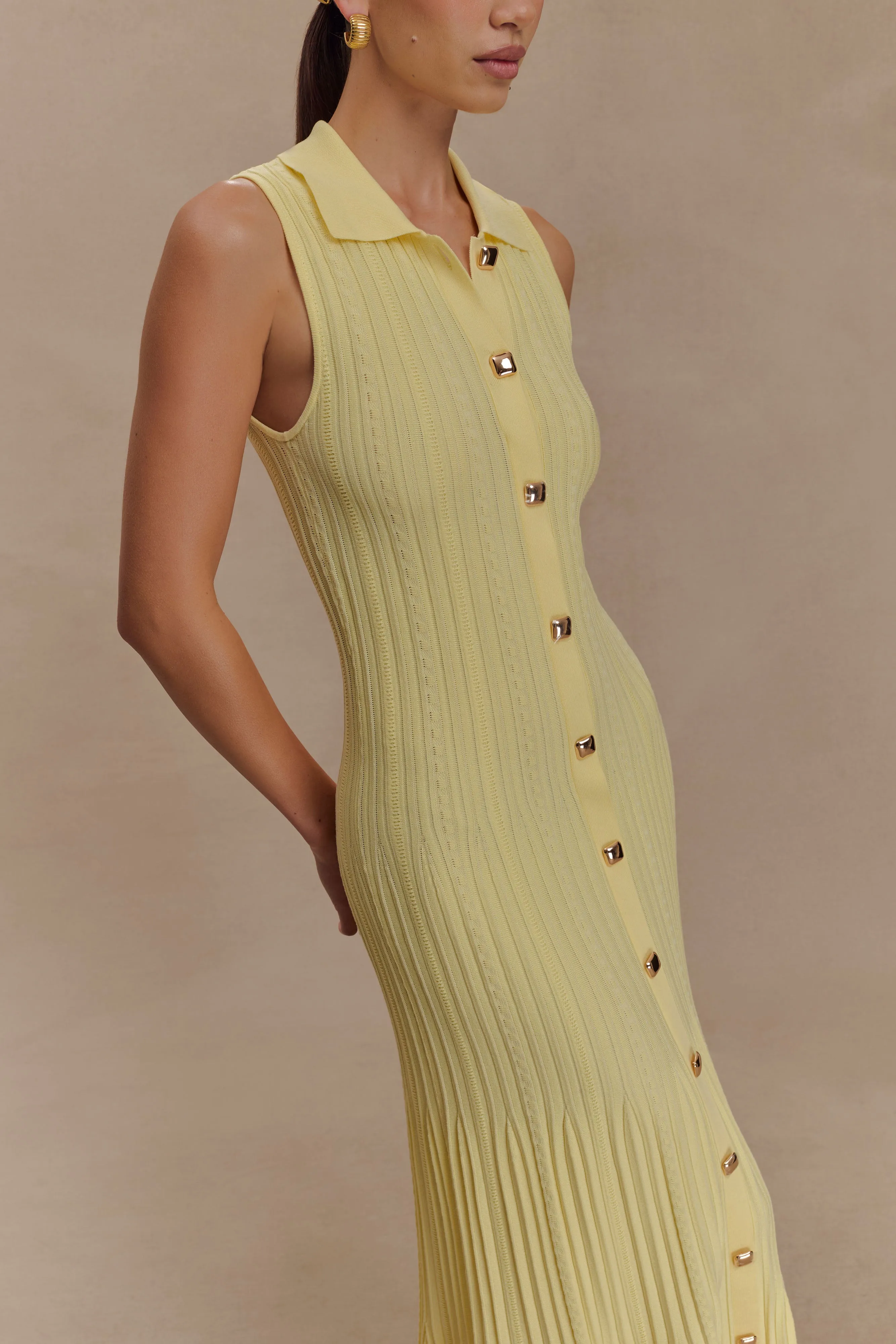 Margie Sleeveless Knit Midi Dress - Lemon Casual and Smart