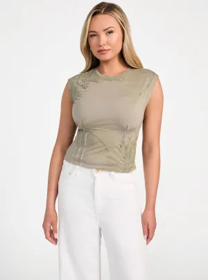 Eco Green Palm Leaf Corset T-Shirt Sporty Style Wear