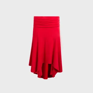GUIZIO Soffiano Midi Skirt - Red Love Fresh Look Holiday Travel