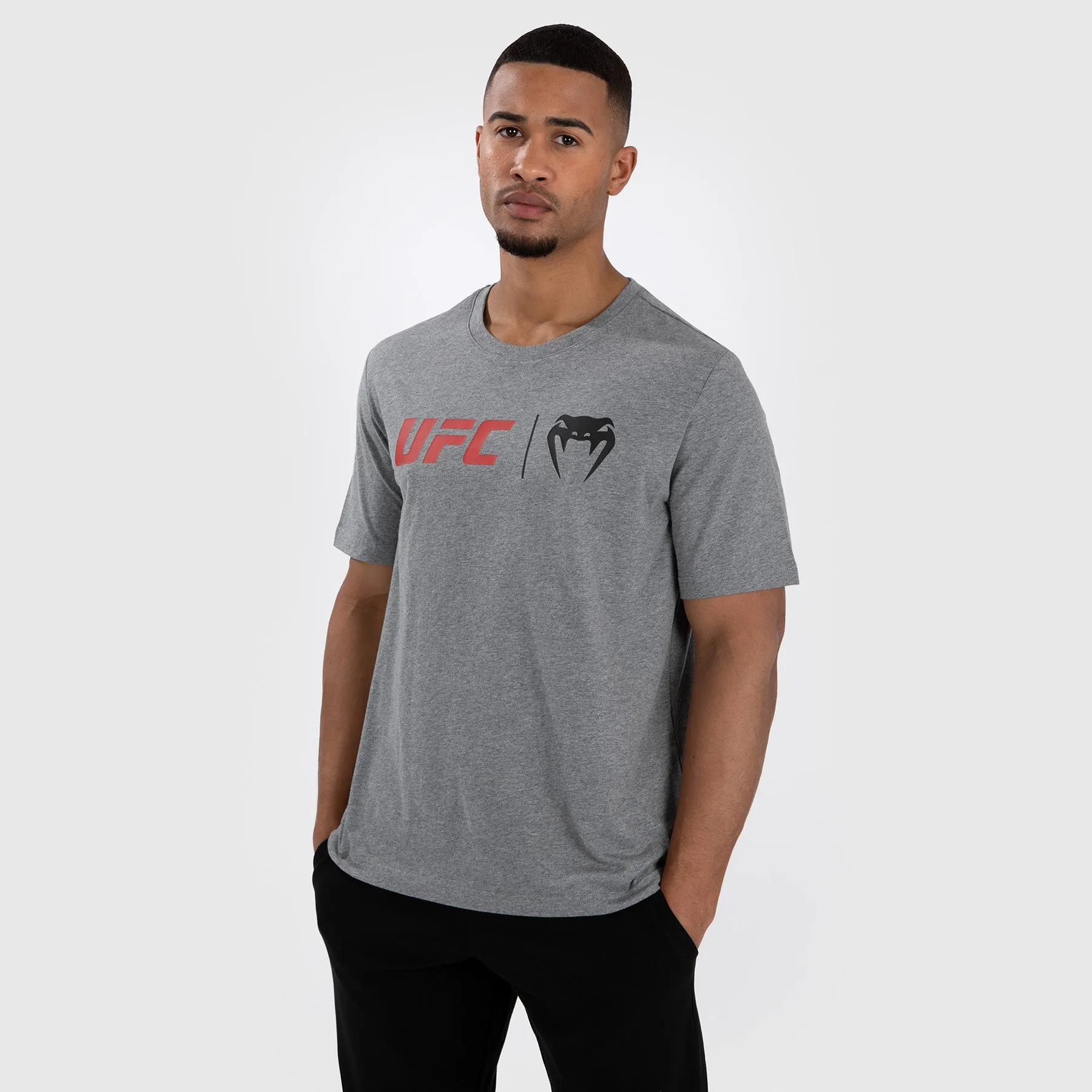 MultipurposeUse Non Restrictive Fit UFC Venum Classic T-Shirt - Grey/Red