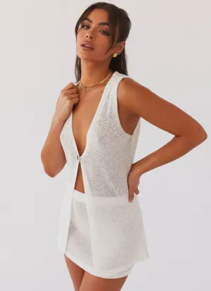 Capri Glow Knit Top - White Breathable Layer