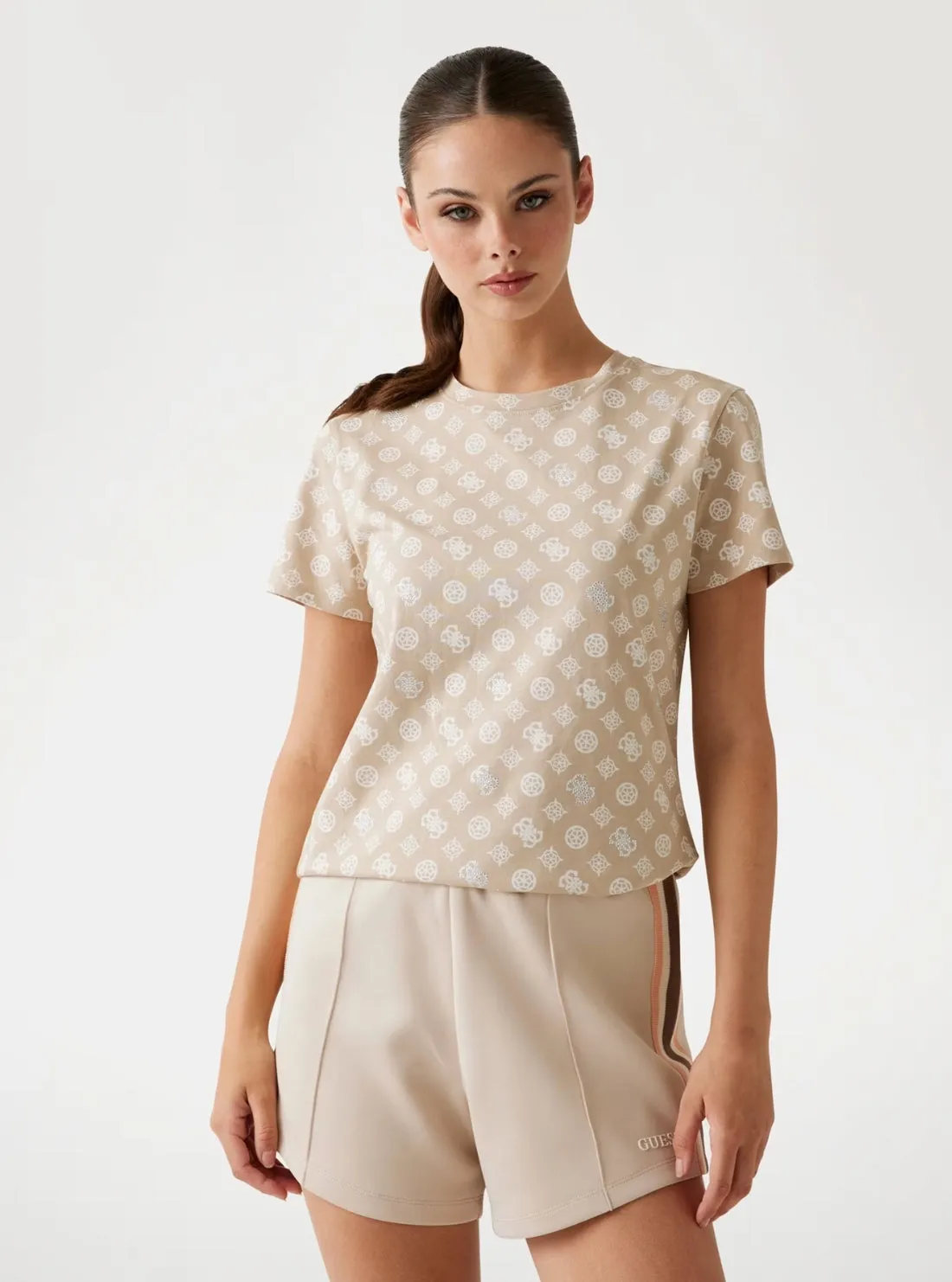 Elegant Eco Beige Gloria Peony Active T-Shirt