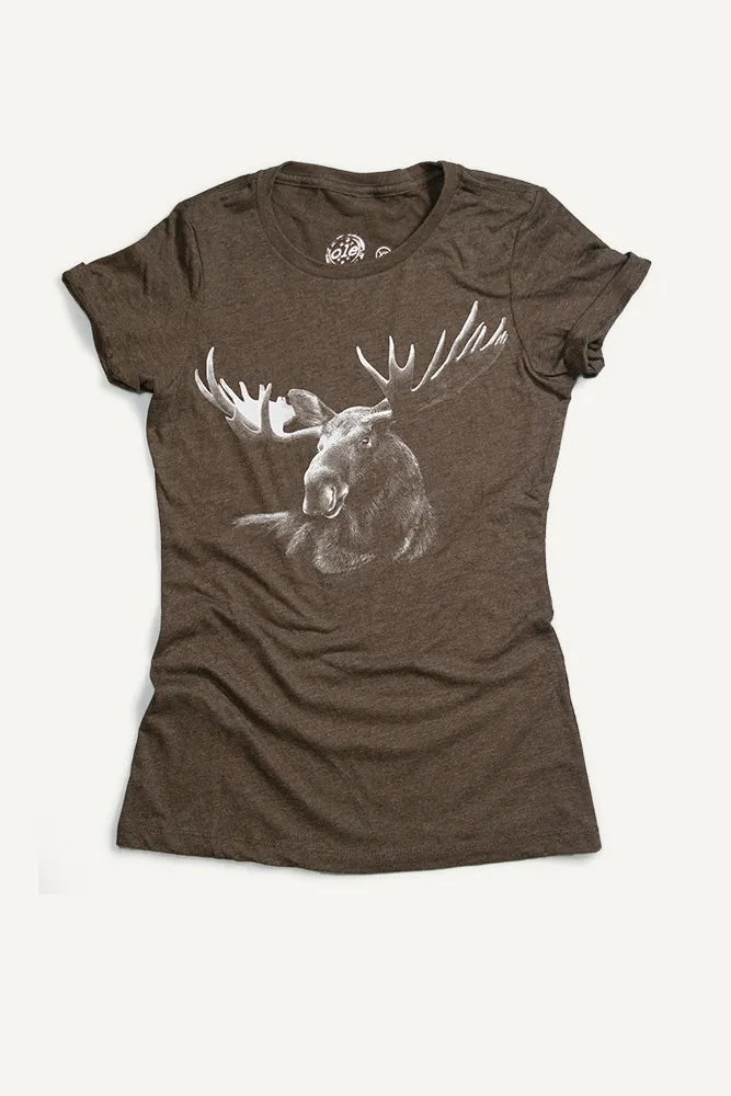 Bohemian Relaxed Everyday Wear Moose T-Shirt (Womens)