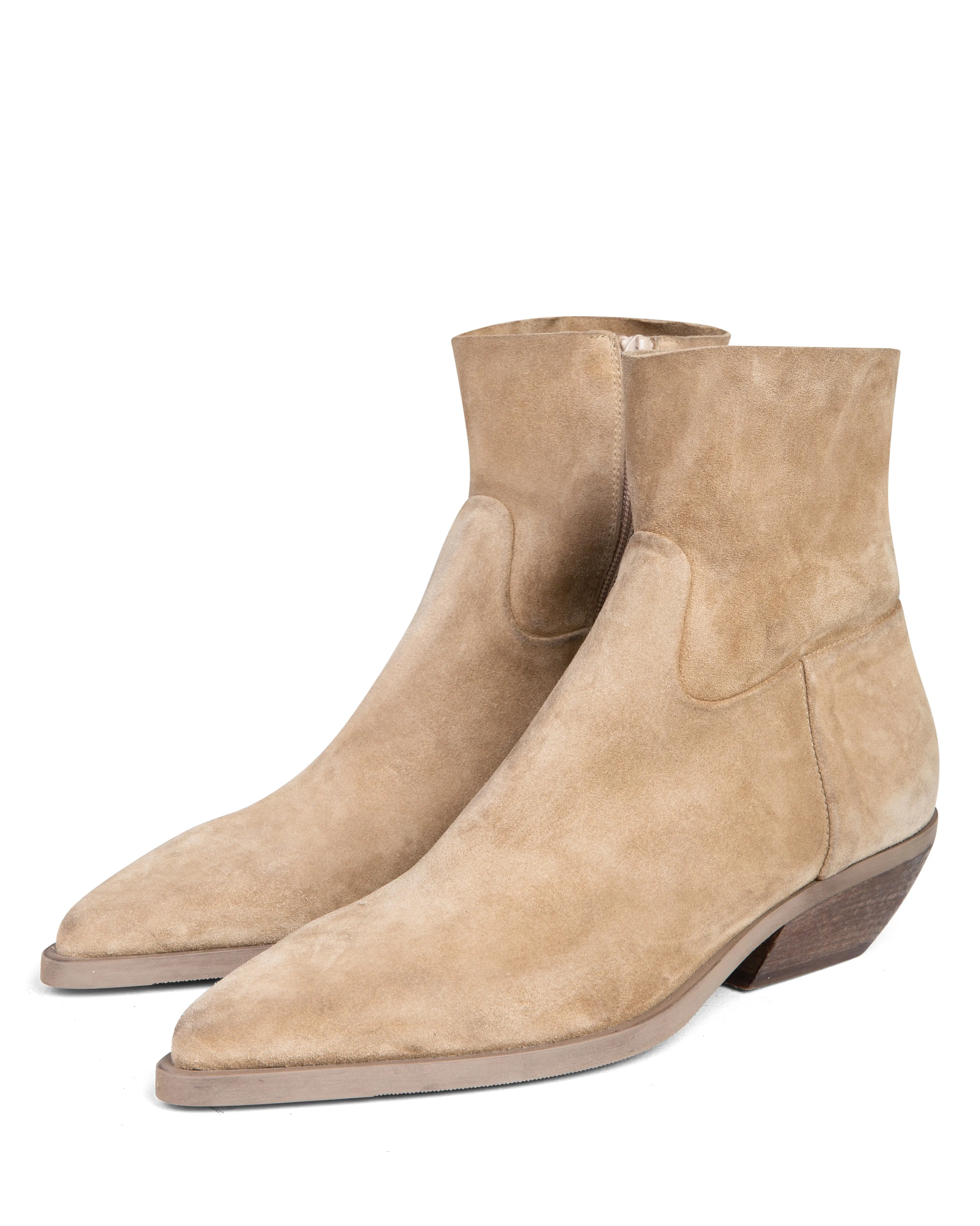 Urban Bold Western Ankle Boot Beige Suede E4519