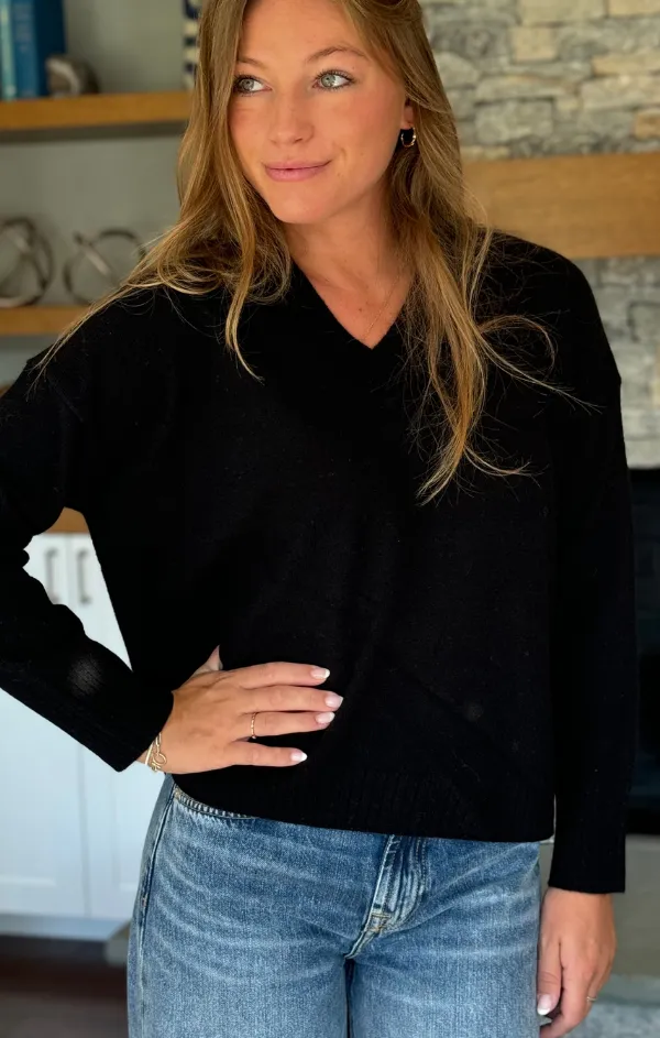 TaglessNeckline Future Glow V Neck Cashmere Pullover