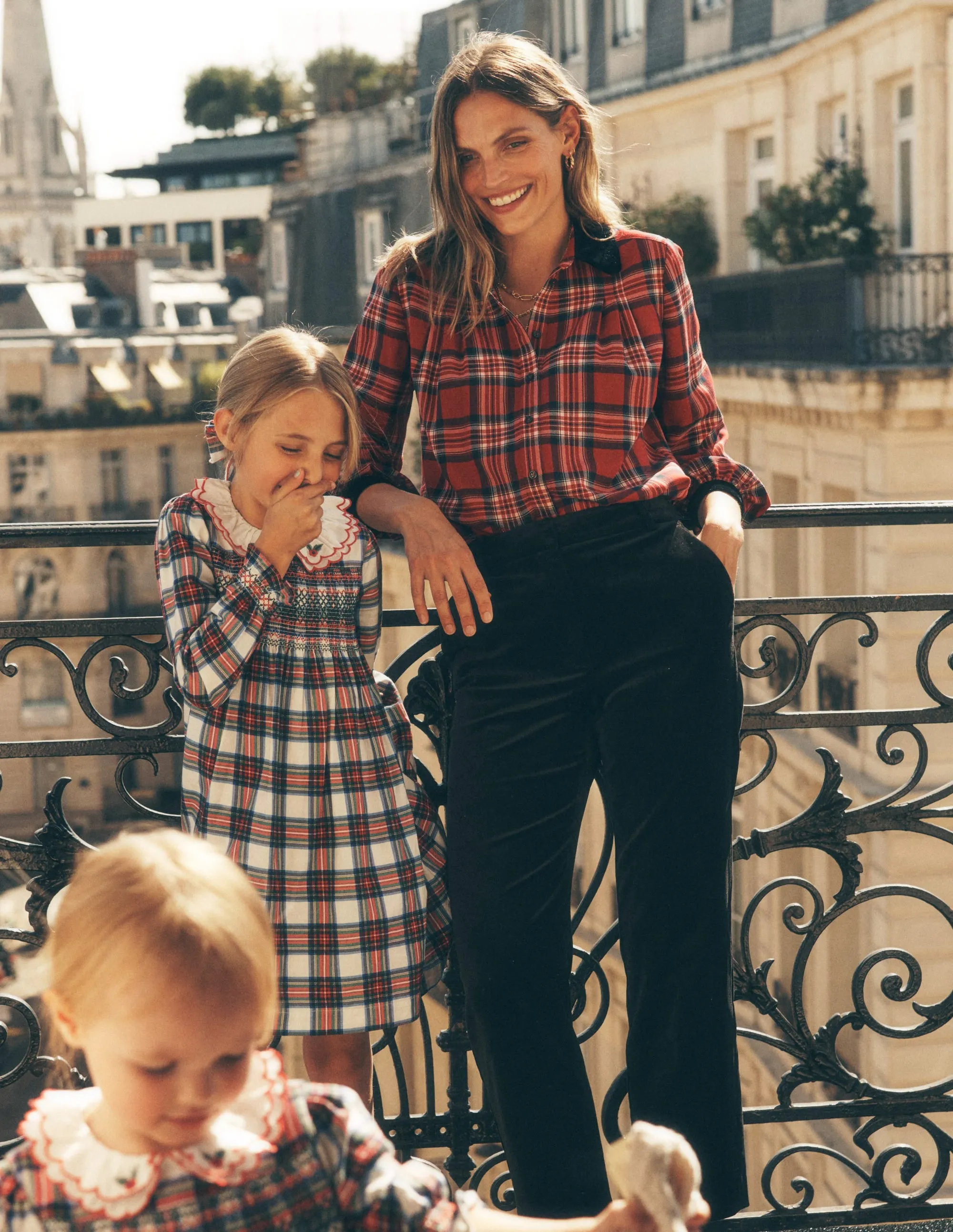 Velvet Collared Check Shirt-Red Check Comfy Comfort