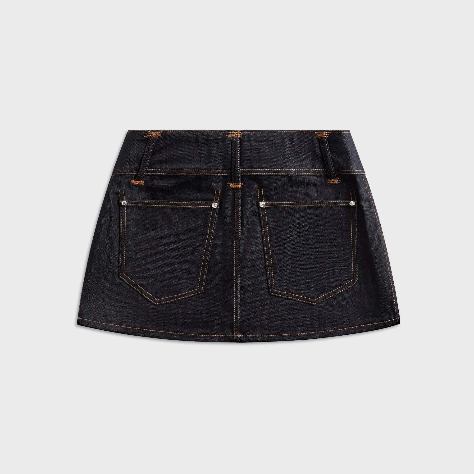 Veneda Carter Low Rise Micro Mini Skirt - Denim Sleek Flow Bold Cut