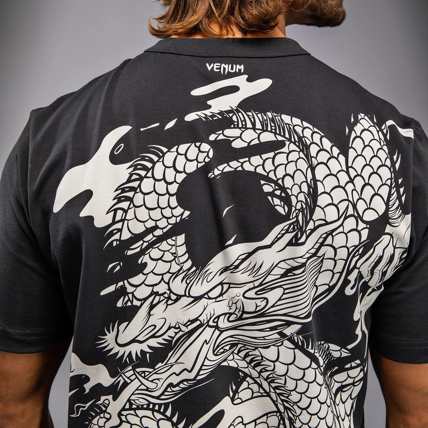 yoga clothing Camping attire Venum Dragon??s Flight Men??s T-Shirt - Charcoal Grey/Cream White