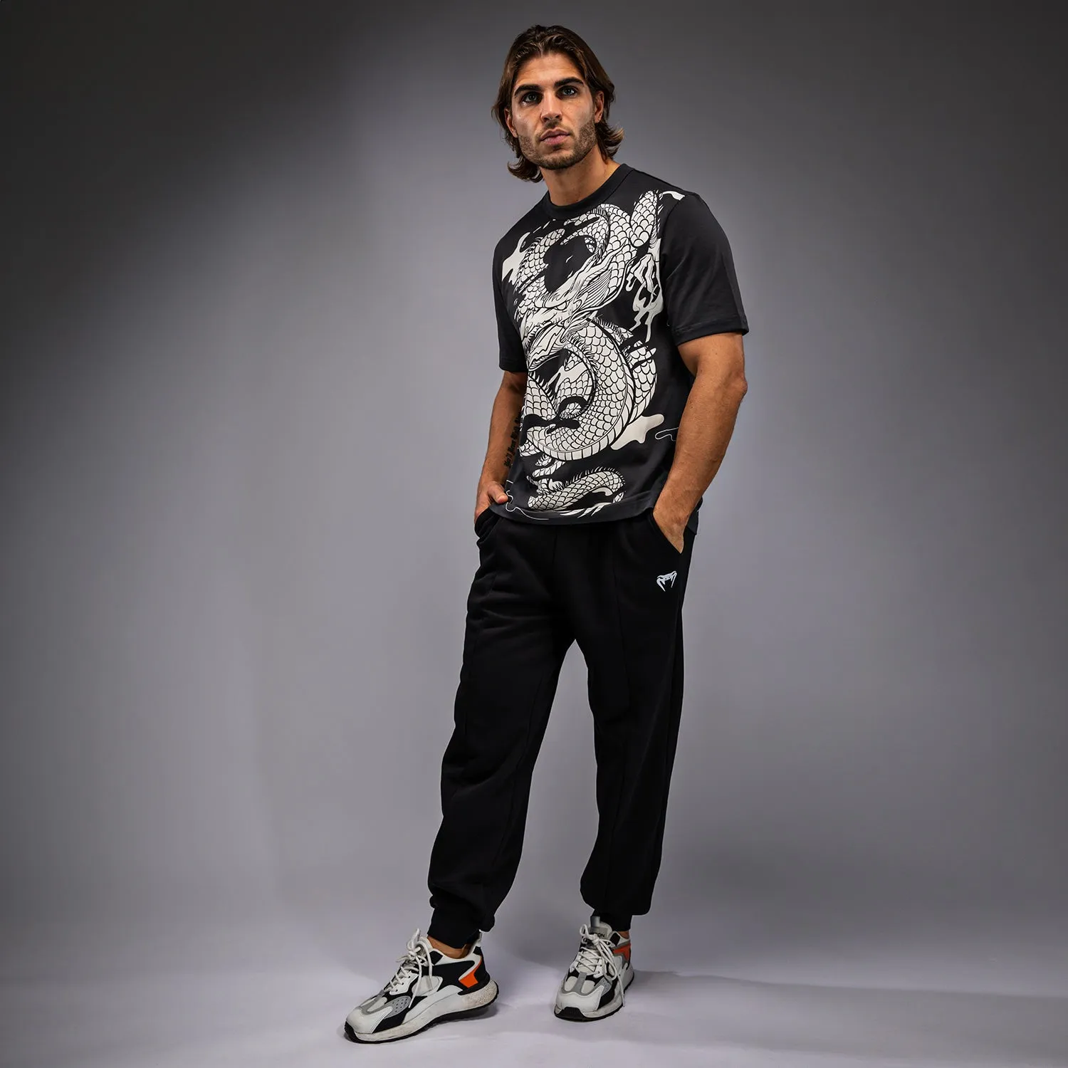 Casual Layering Wear Chic Outfit Venum Dragon??s Flight Men??s T-Shirt - Charcoal Grey/Cream White