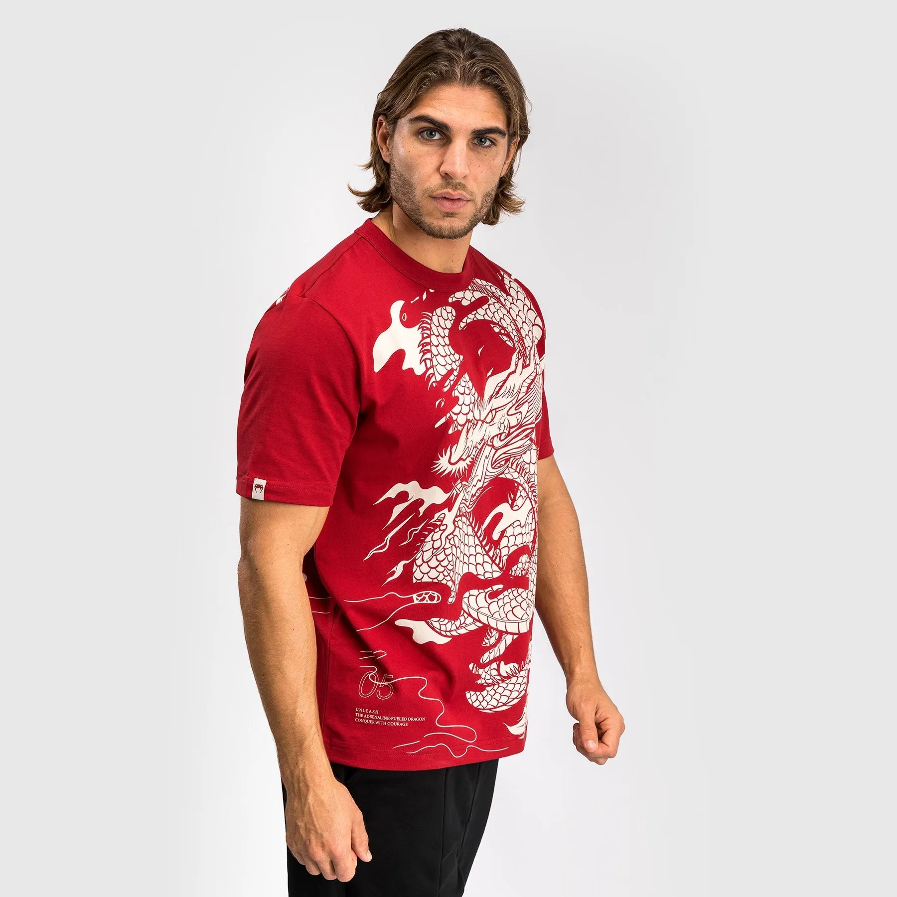 Venum Dragon??s Flight Men??s T-Shirt - Cherry Red/Cream White Abrasion Resistant Fabric