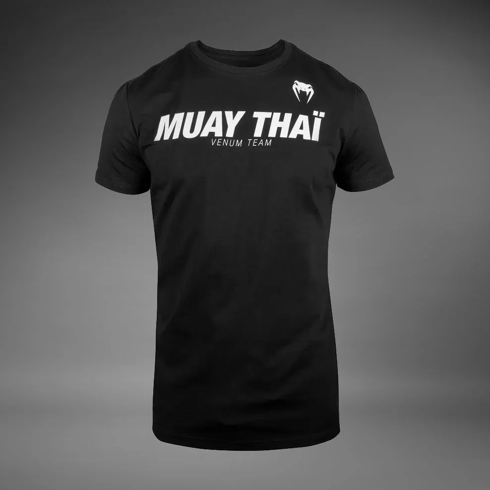 Venum Muay Thai VT T-shirt - Black/White BiodegradableMaterial Stretchable Knit