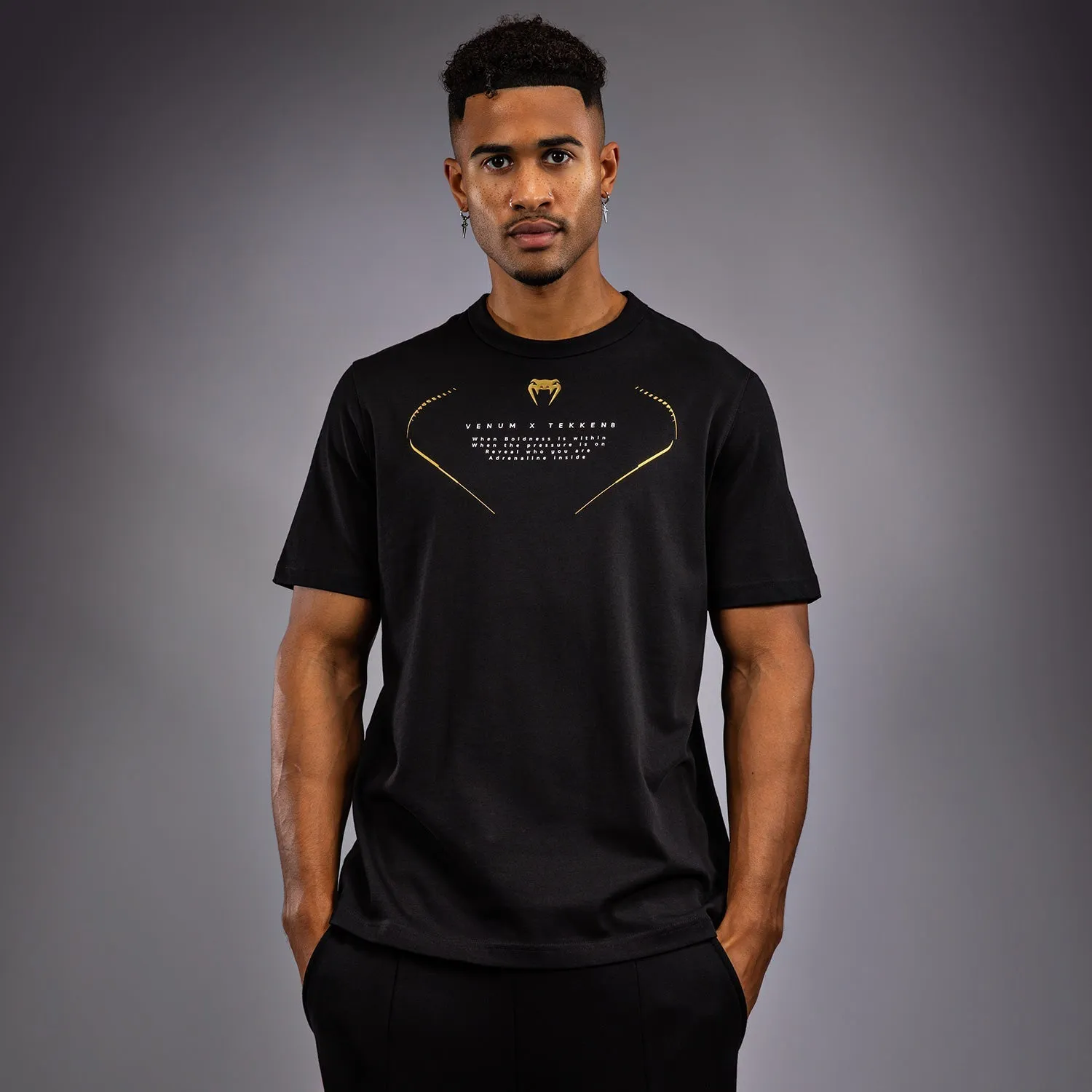 Venum x TEKKEN 8 - Marshall Law T-Shirt - Black/Red/Gold Short sleeved breeziness Fresh Style Trend