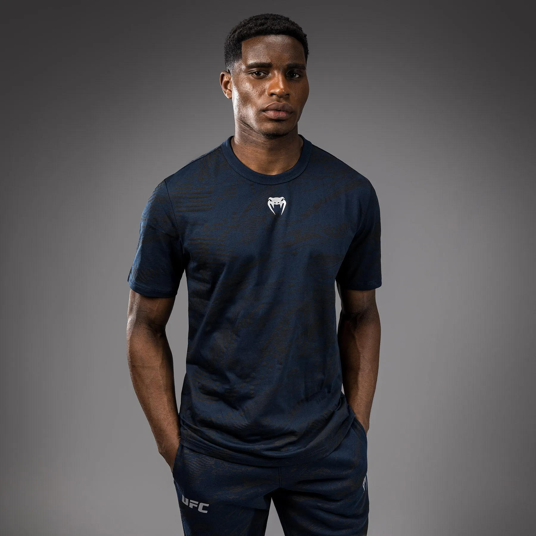 UFC Fusion by Venum Fight Week Men??s Short Sleeve T-Shirt - Oceanic Blue Casual Style