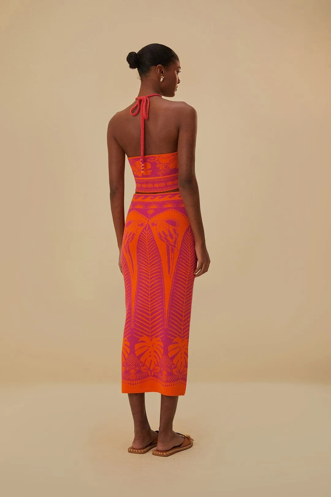 Pink Macaw Elegance Knit Skirt Quick Wear Occasion Dressing