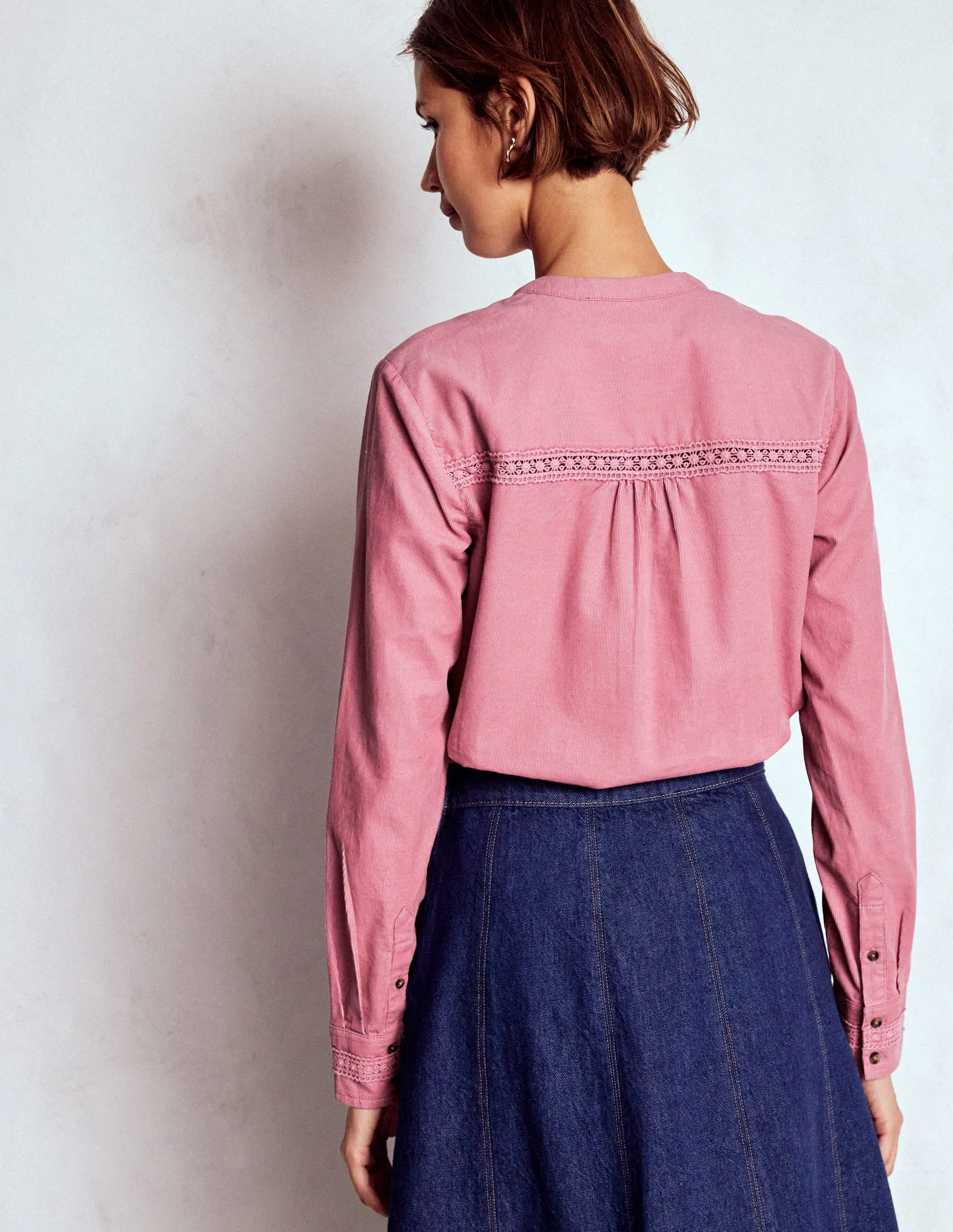 Trendy Vibes Victoria Cord Shirt-Blushing Rose