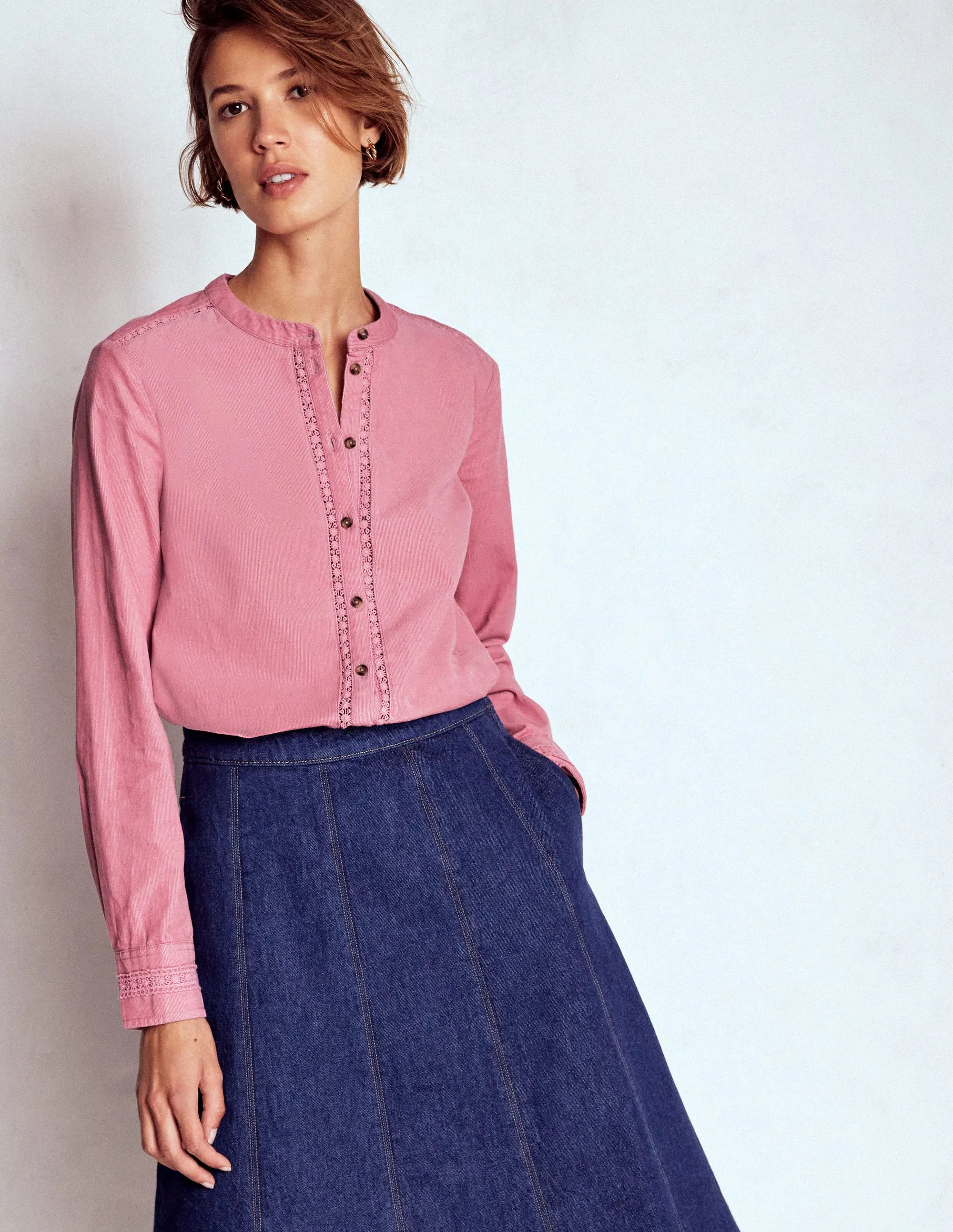 Victoria Cord Shirt-Blushing Rose Recycled Polyester Thread