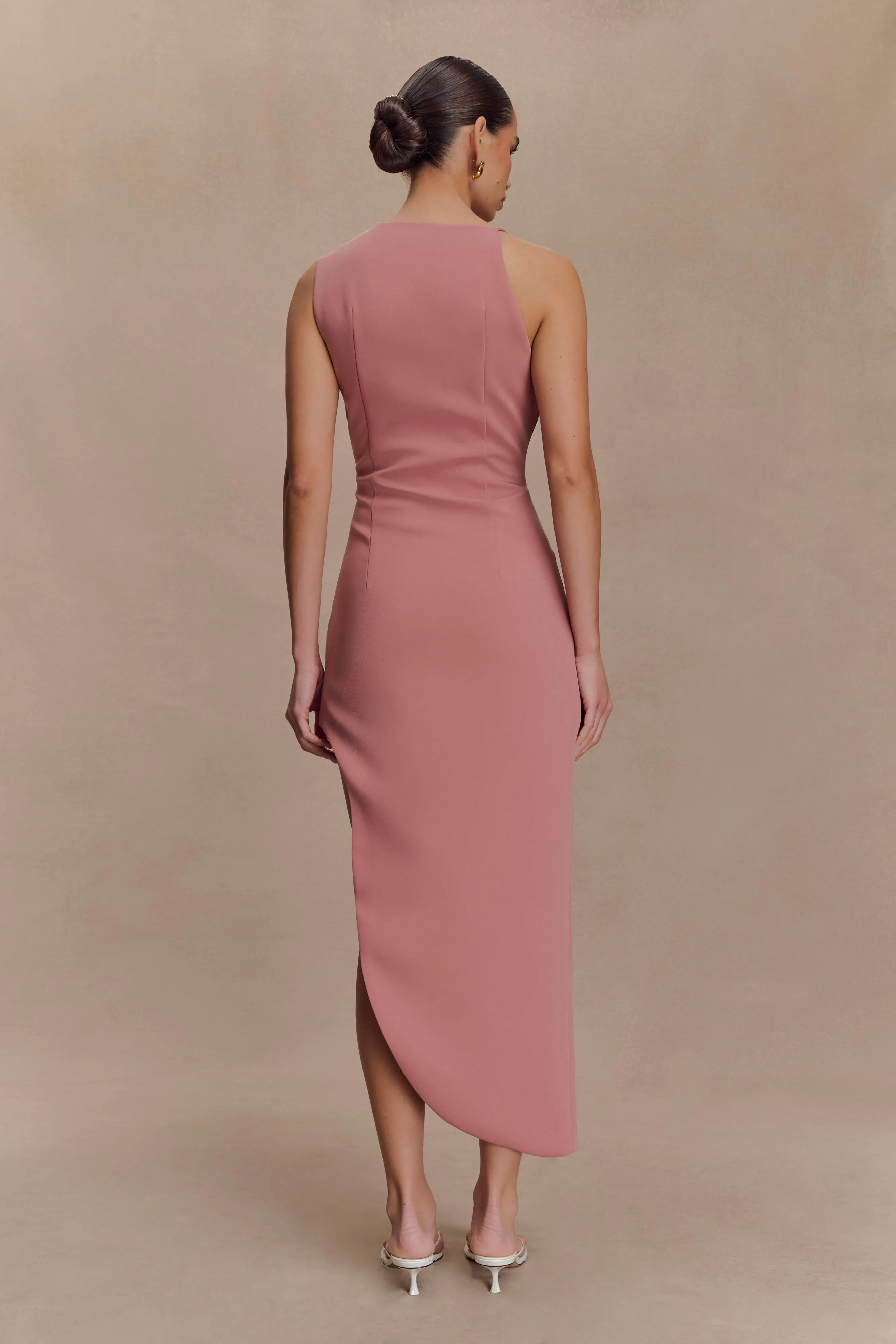 Virginia Suiting Embroidered Midi Dress - Burnt Rose Summer Wardrobe