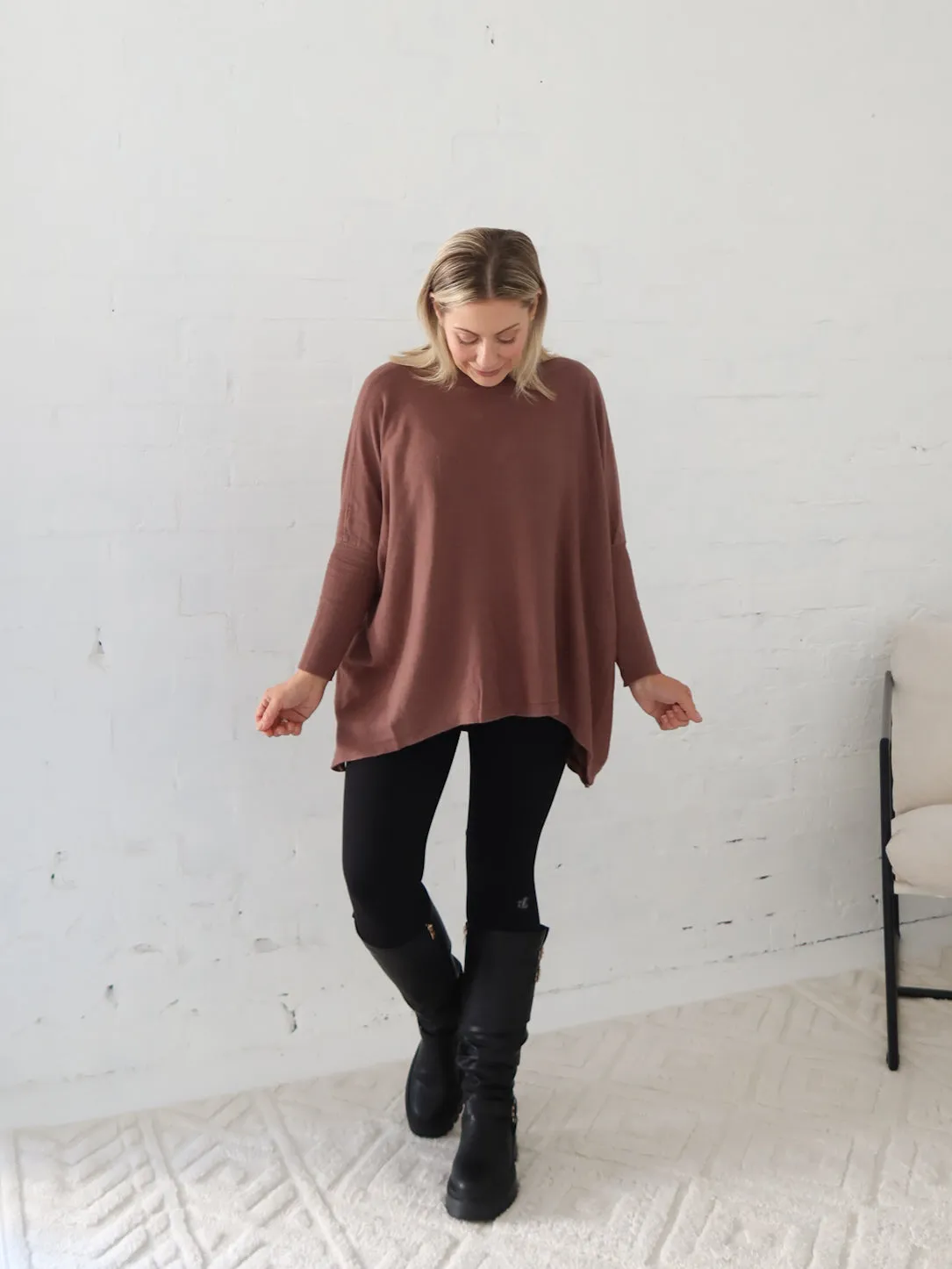 Scout Knit - Chocolate Balanced Stretch Structure