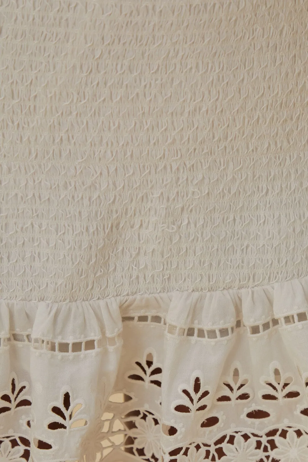 White Richelieu Mini Skirt Cozy Finish Fashion Forward