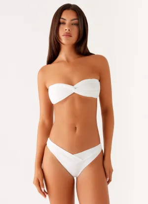 Flexible Boning Design Delta Bikini Bottoms - White