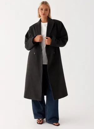 Daily Commute Gianni Double Breast Coat - Charcoal