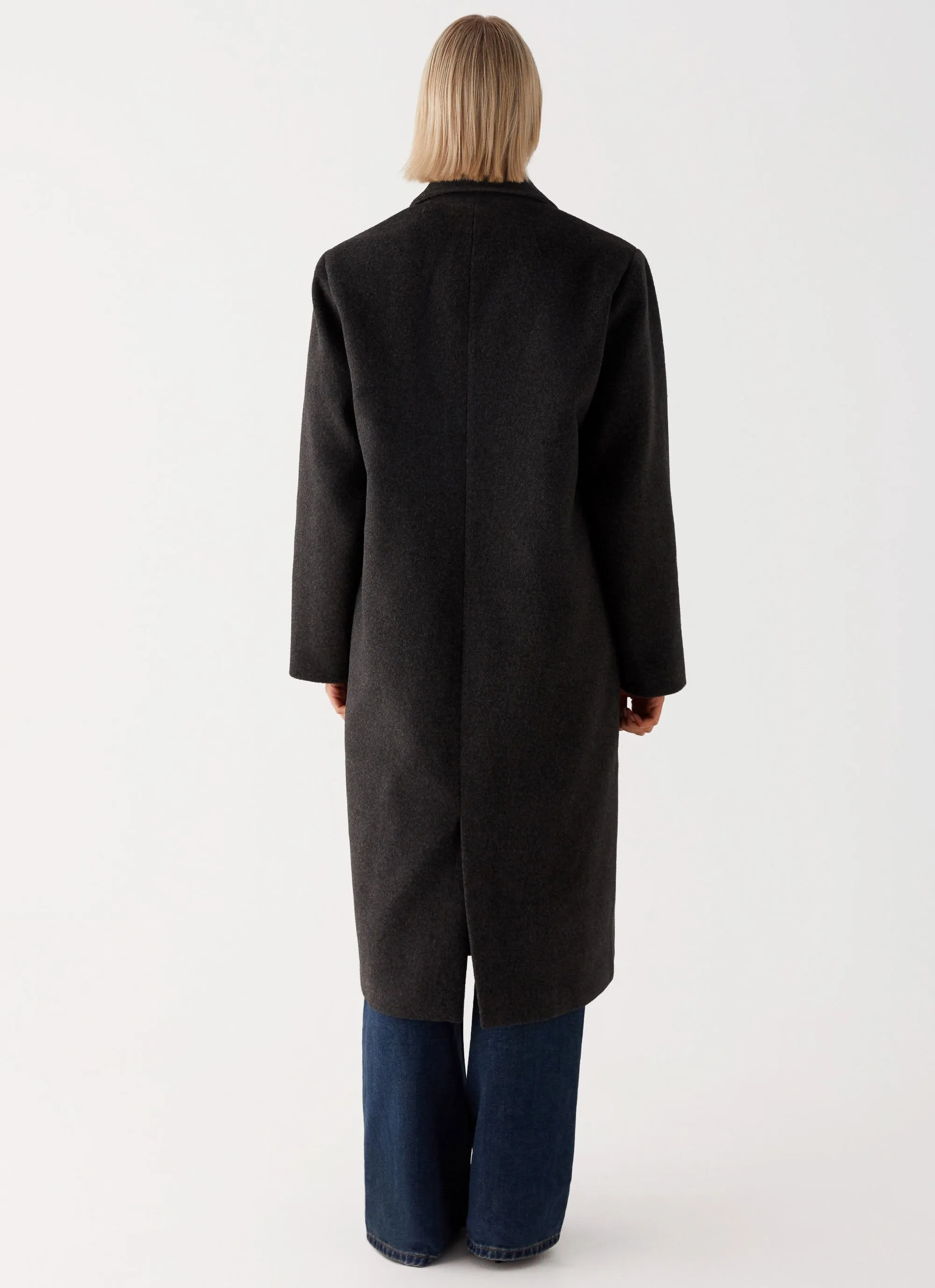 Gianni Double Breast Coat - Charcoal Heat Retention Layer