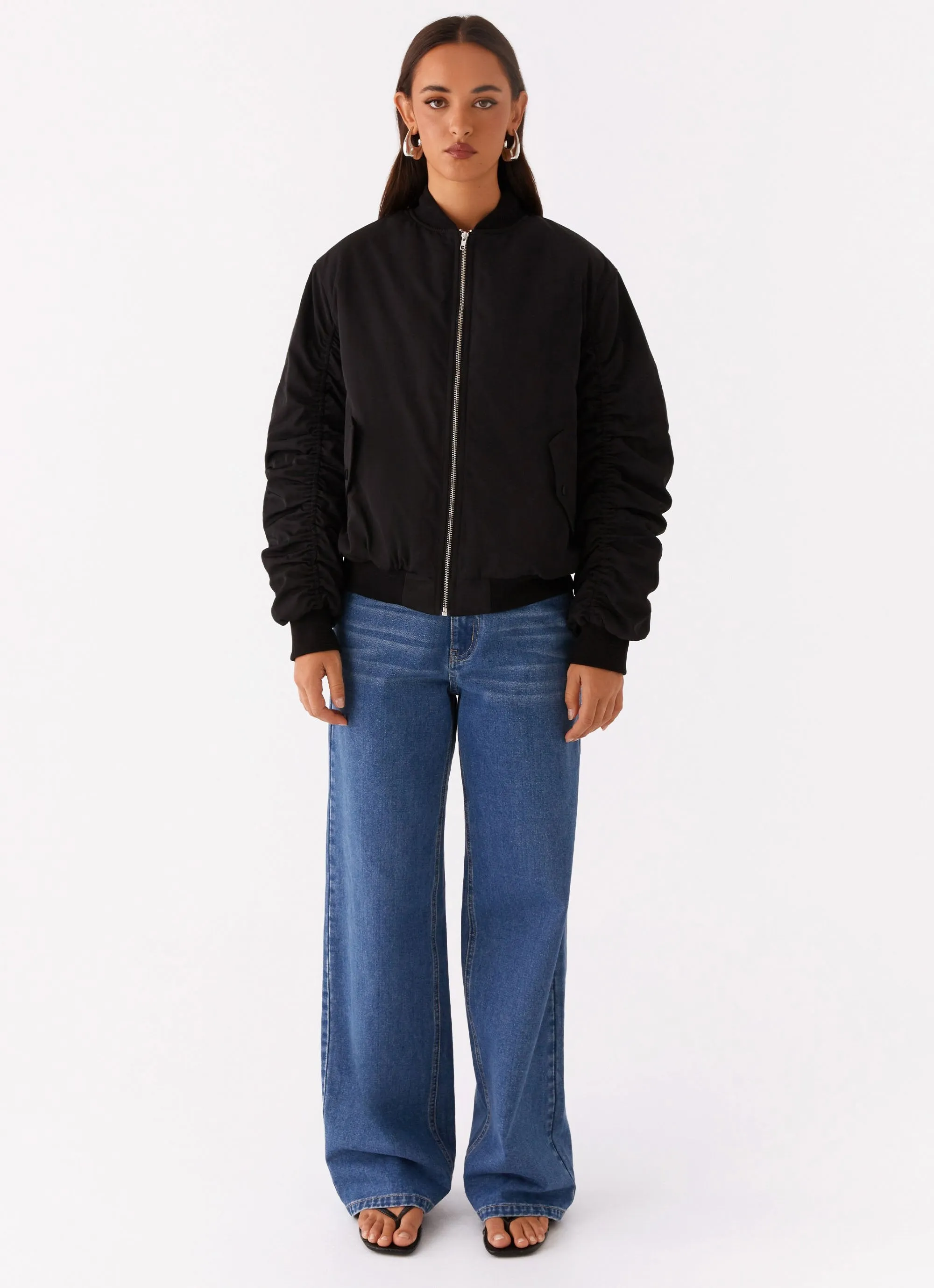 Webster Bomber Jacket - Black Neutral Style Noise Free Movement