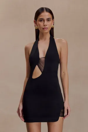 Aubree Crepe And Mesh Mini Dress - Black Day Outfit Casual maxi dress